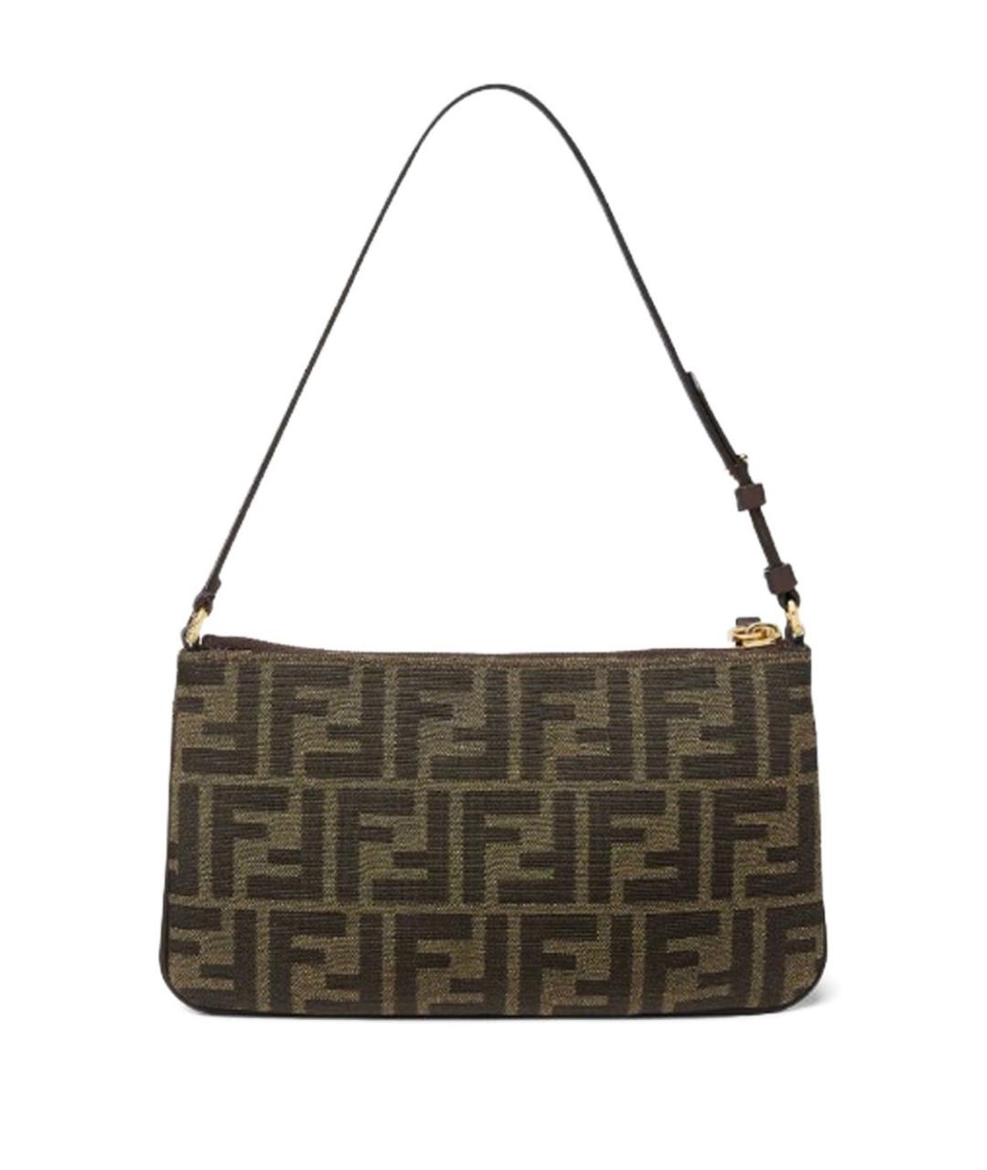 FENDI Коричневая тканевая сумка через плечо, фото 4