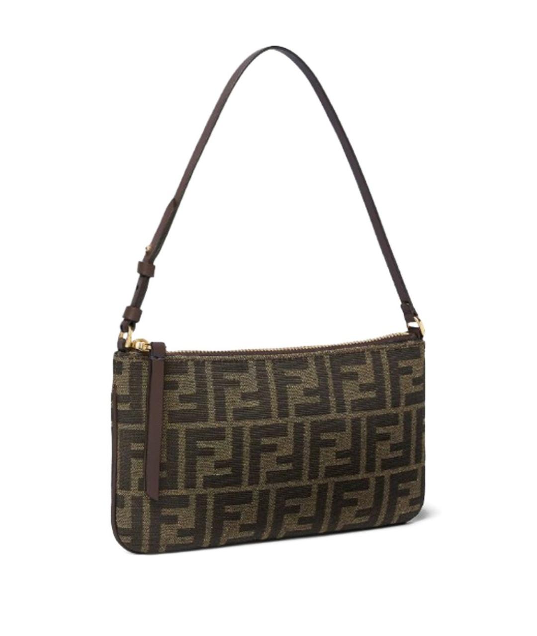 FENDI Коричневая тканевая сумка через плечо, фото 2