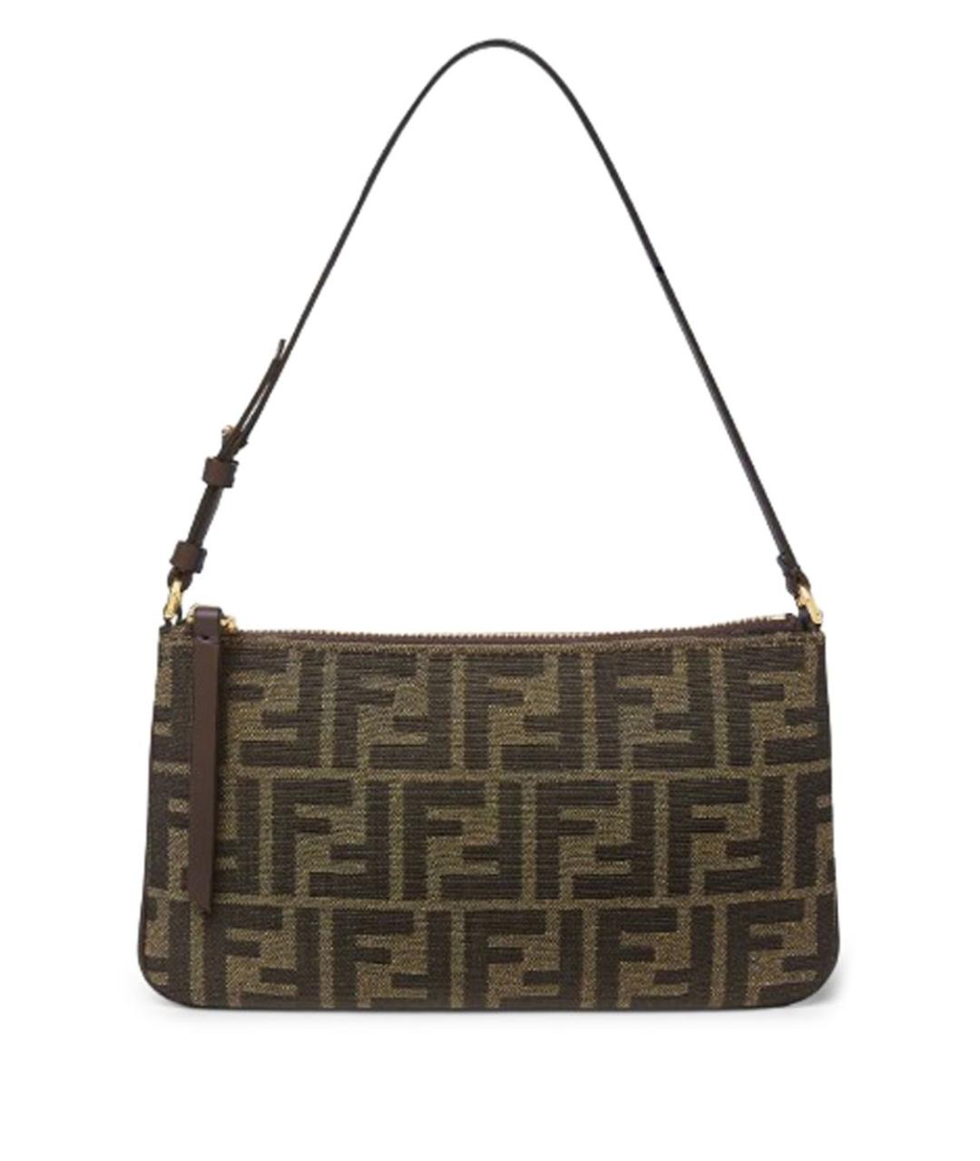 FENDI Коричневая тканевая сумка через плечо, фото 1