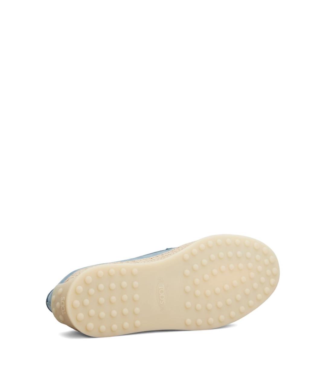 TOD'S Голубые кожаные лоферы, фото 5
