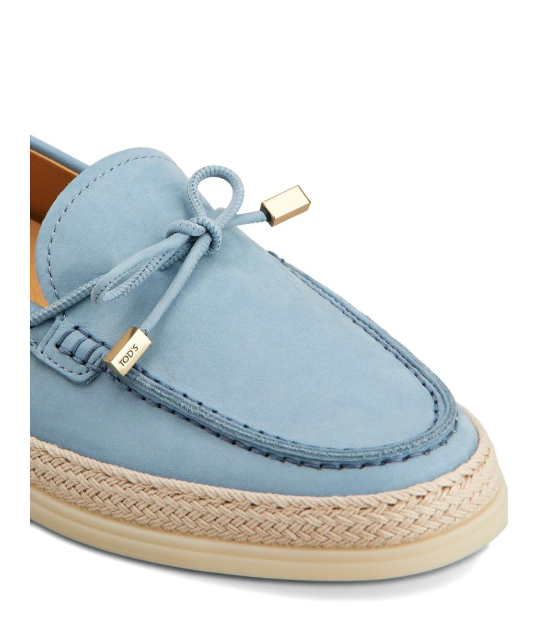 TOD'S Голубые кожаные лоферы, фото 2