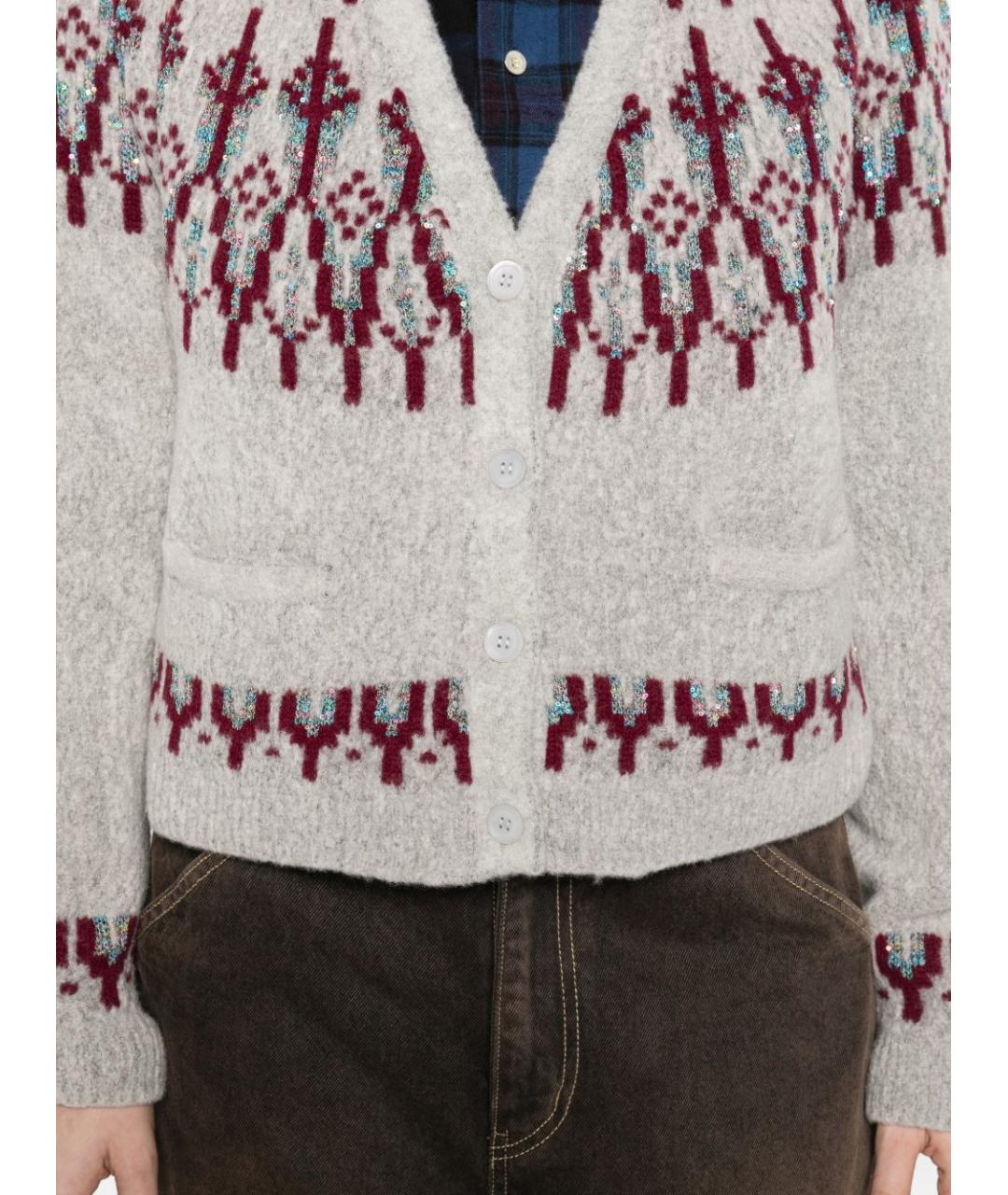 LOEWE Серый шерстяной кардиган, фото 4