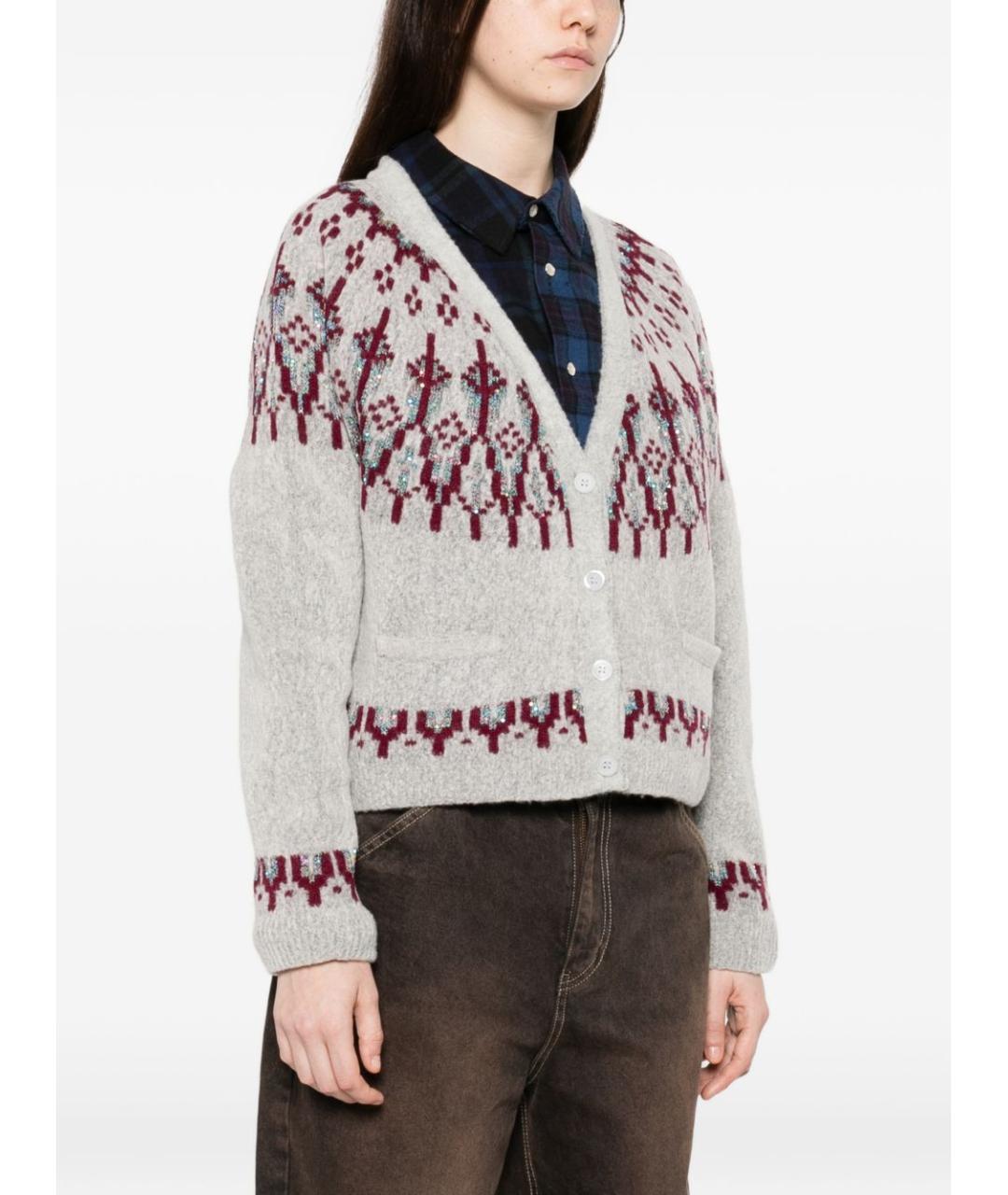 LOEWE Серый шерстяной кардиган, фото 2