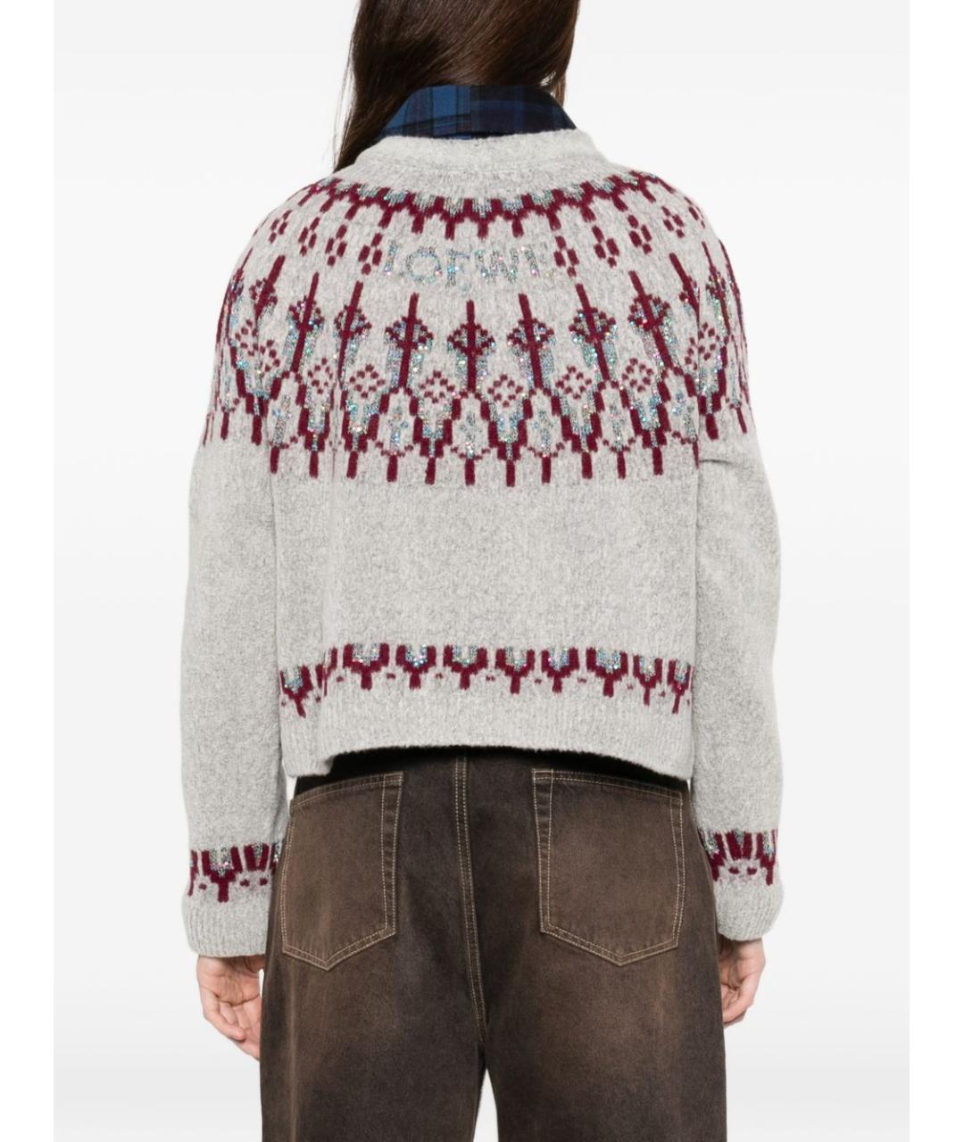 LOEWE Серый шерстяной кардиган, фото 5