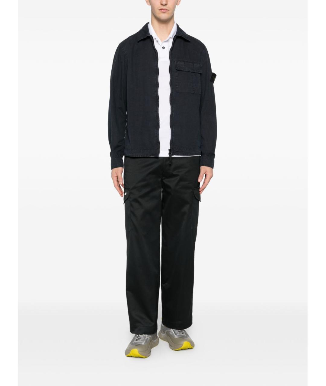 STONE ISLAND Синяя хлопковая кэжуал рубашка, фото 3