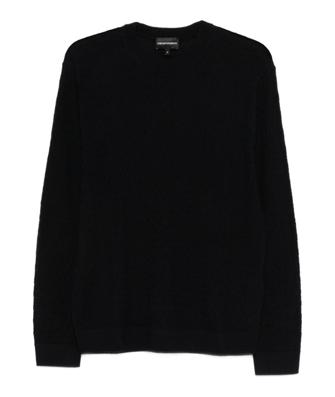 EMPORIO ARMANI Темно-синий шерстяной джемпер / свитер, фото 1