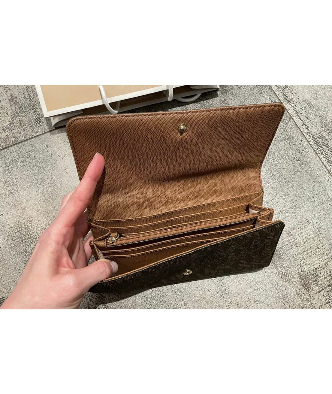 MICHAEL KORS Коричневый кожаный кошелек, фото 4