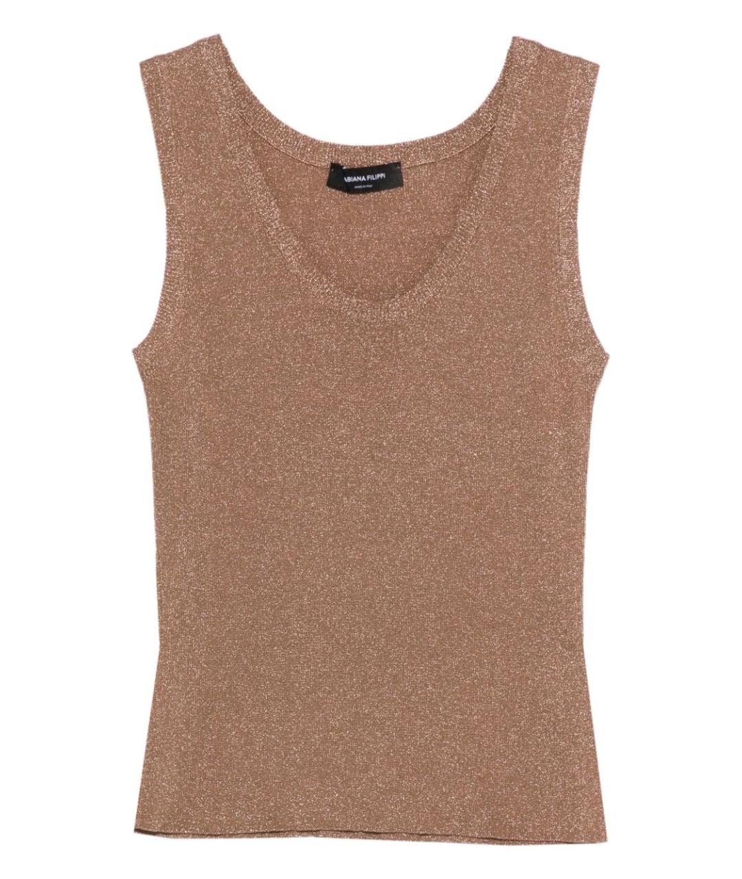 FABIANA FILIPPI Коричневая вискозная майка, фото 1