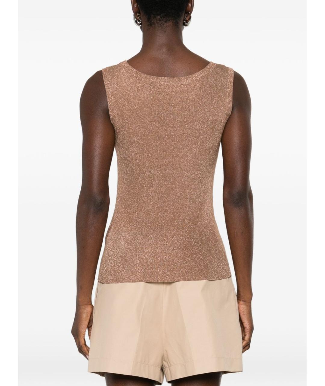 FABIANA FILIPPI Коричневая вискозная майка, фото 4