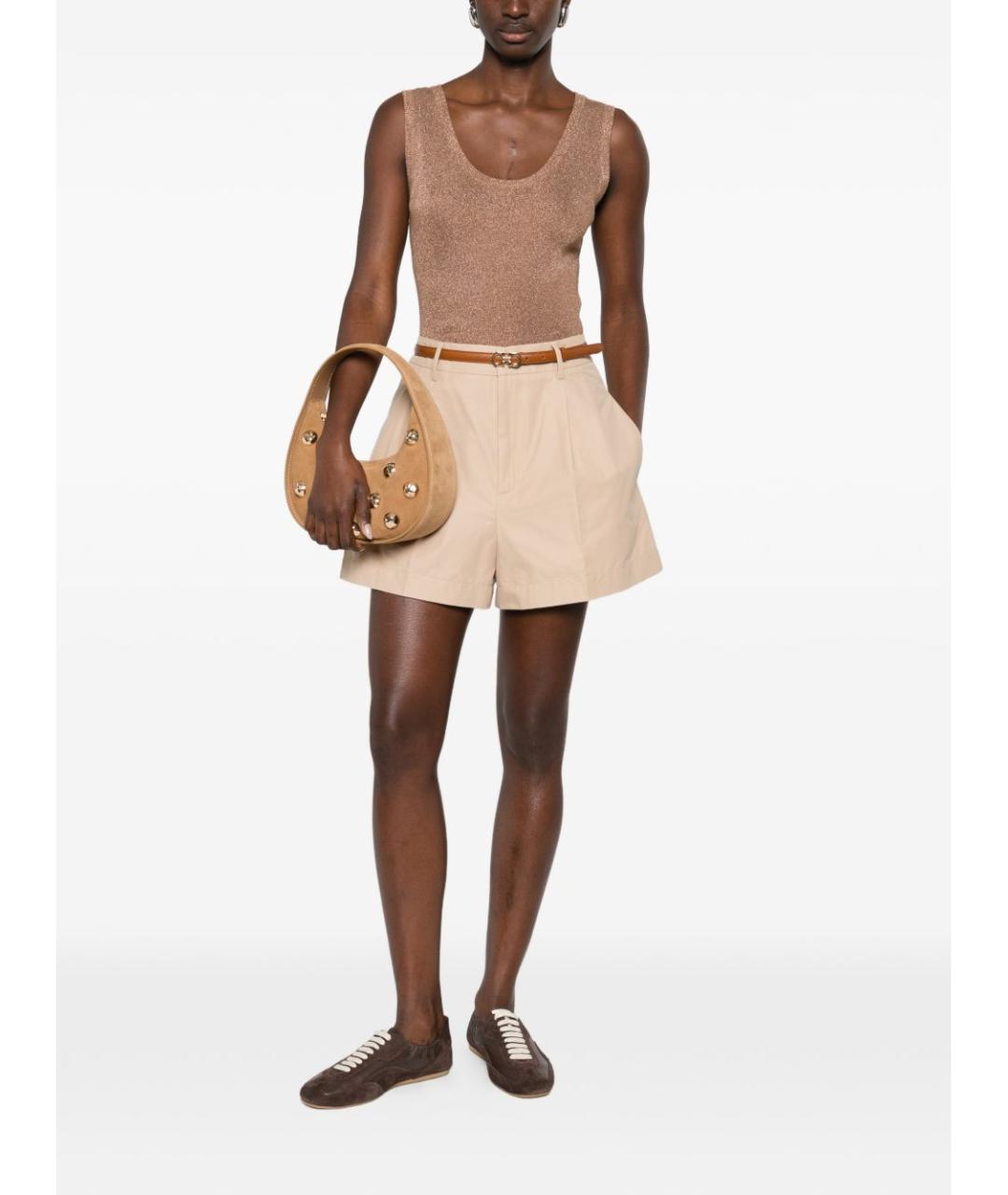 FABIANA FILIPPI Коричневая вискозная майка, фото 5