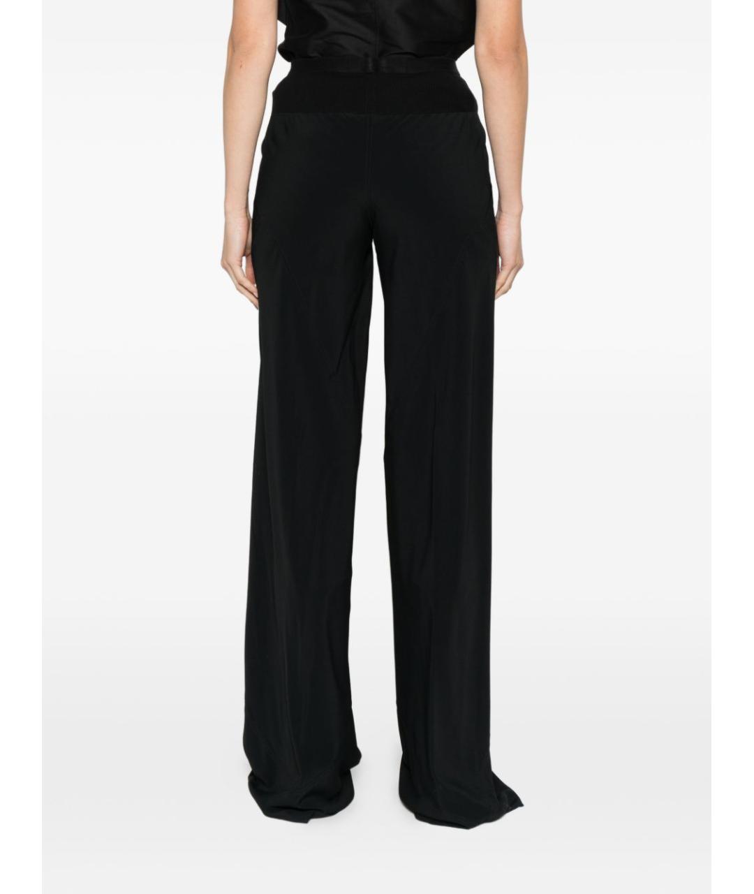 RICK OWENS Черные шелковые прямые брюки, фото 4