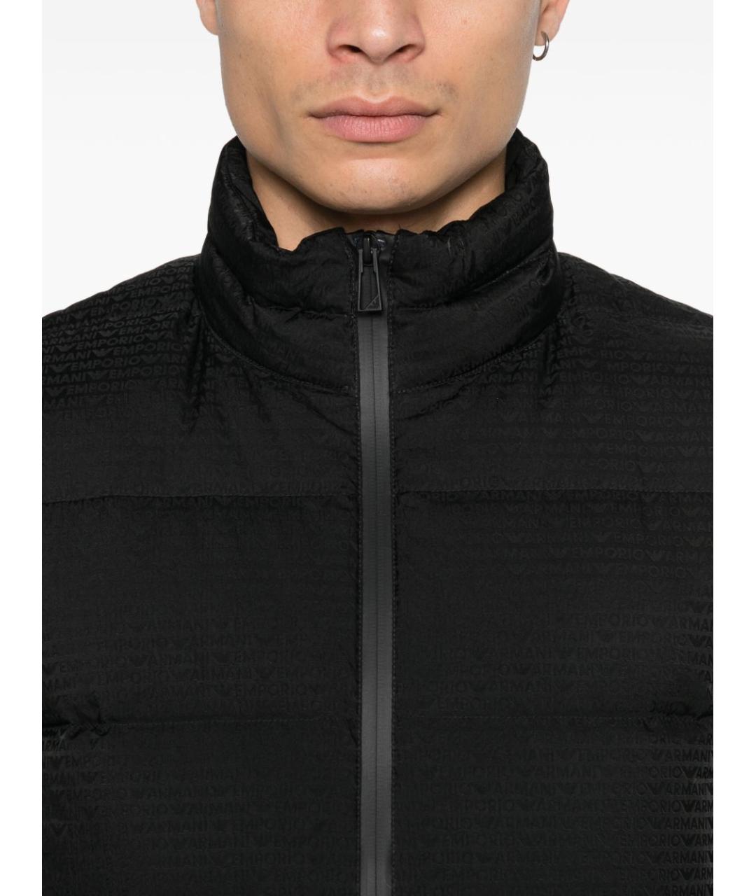 EMPORIO ARMANI Черный полиамидовый пуховик, фото 5