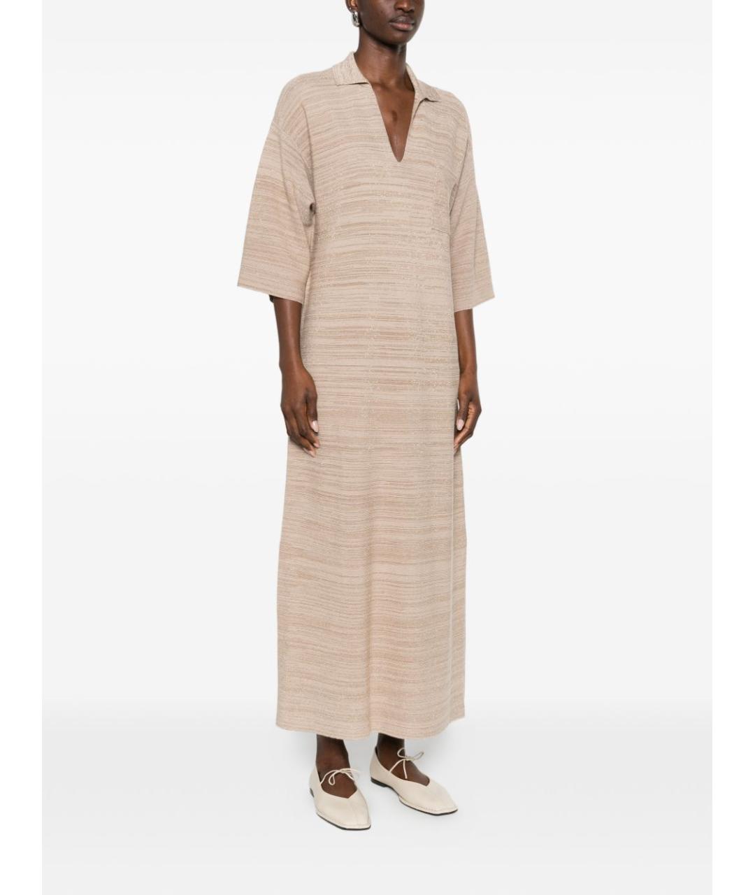 FABIANA FILIPPI Бежевое шерстяное повседневное платье, фото 2