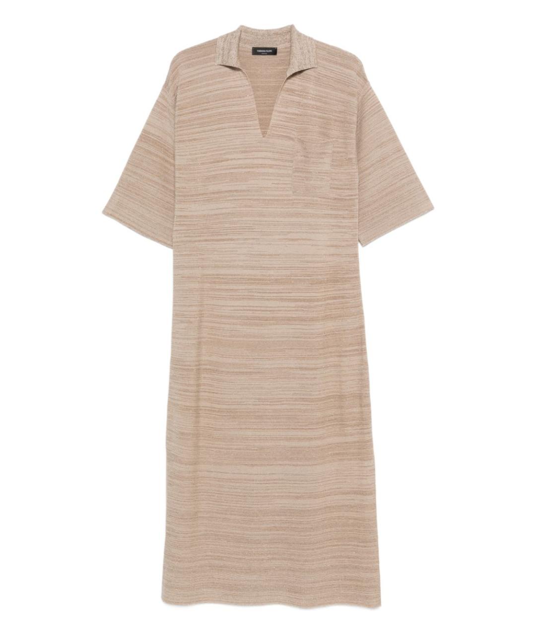 FABIANA FILIPPI Бежевое шерстяное повседневное платье, фото 1