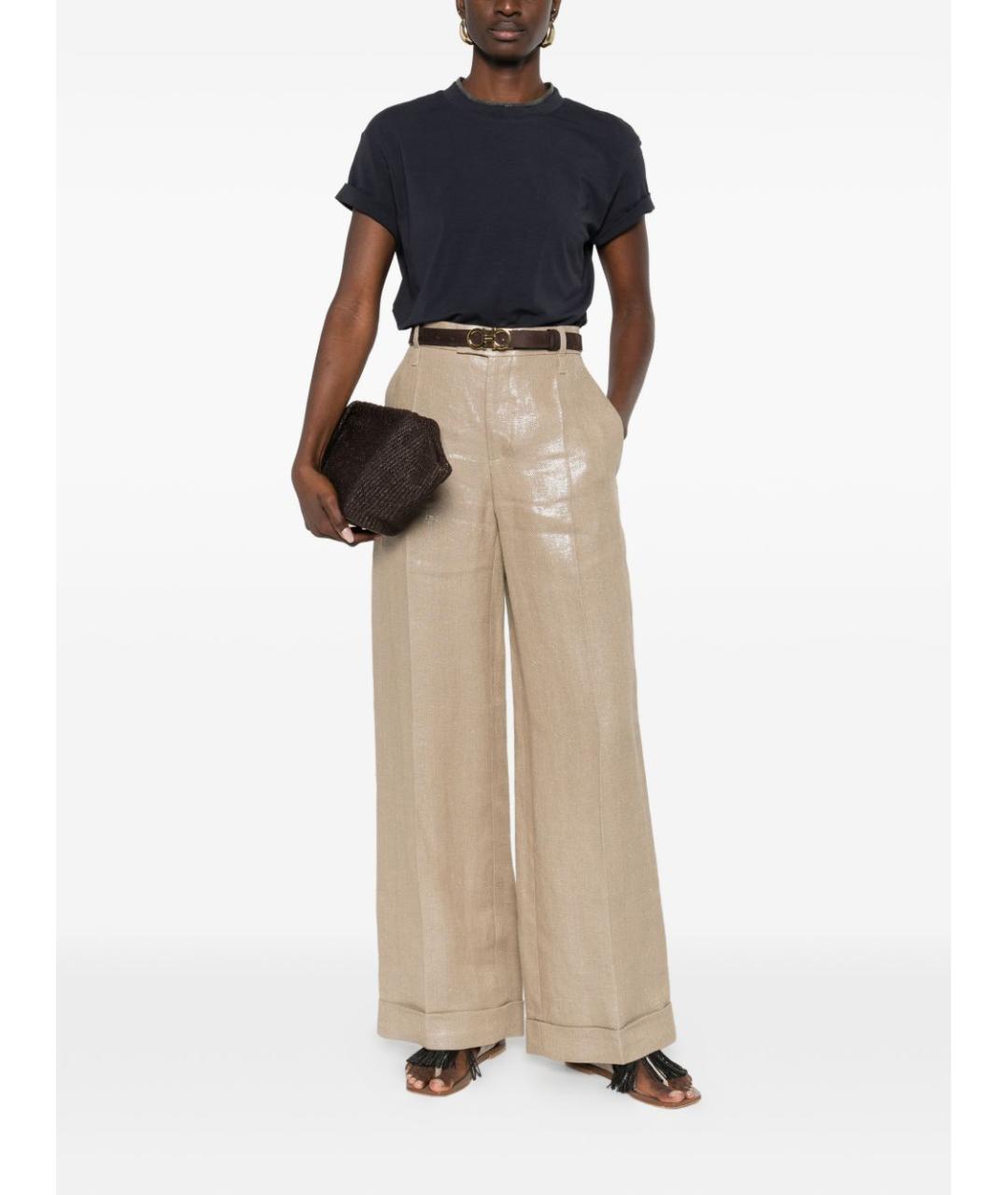 BRUNELLO CUCINELLI Темно-синяя хлопковая футболка, фото 4