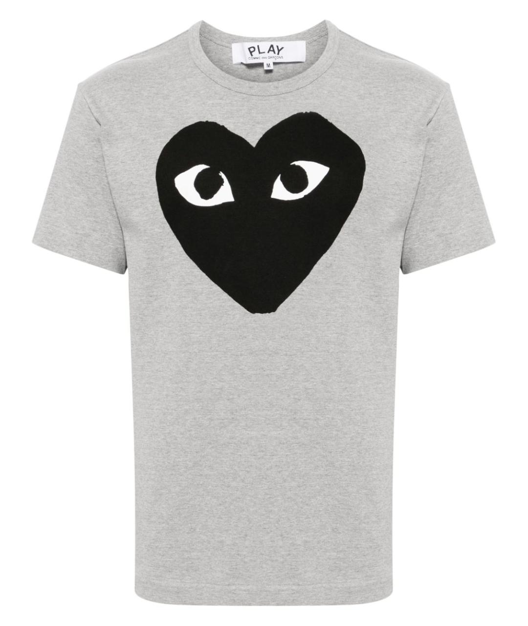 COMME DES GARÇONS Серая хлопковая футболка, фото 1