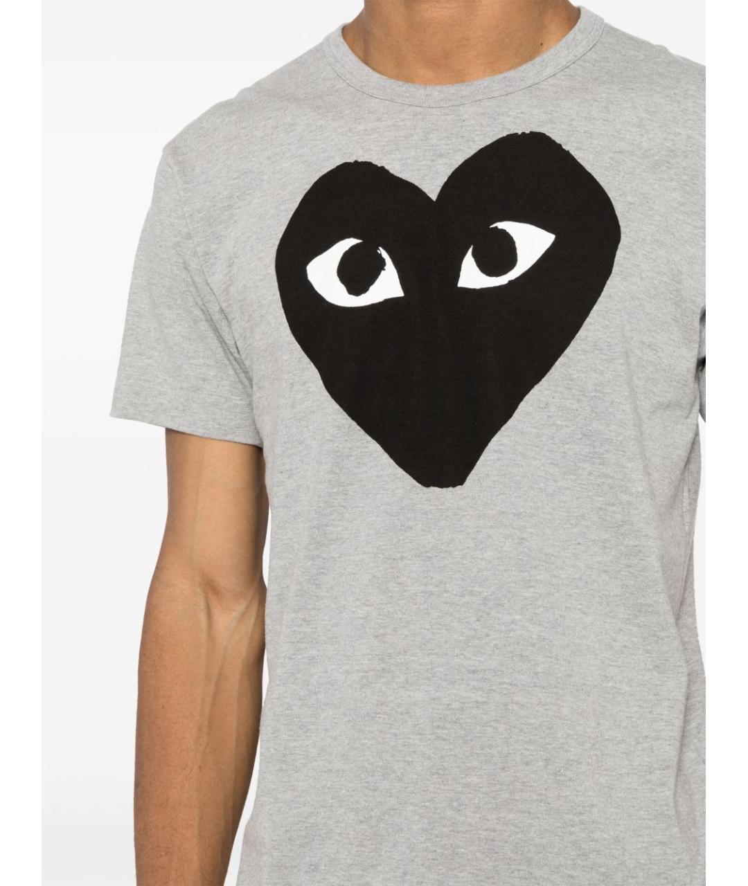 COMME DES GARÇONS Серая хлопковая футболка, фото 4