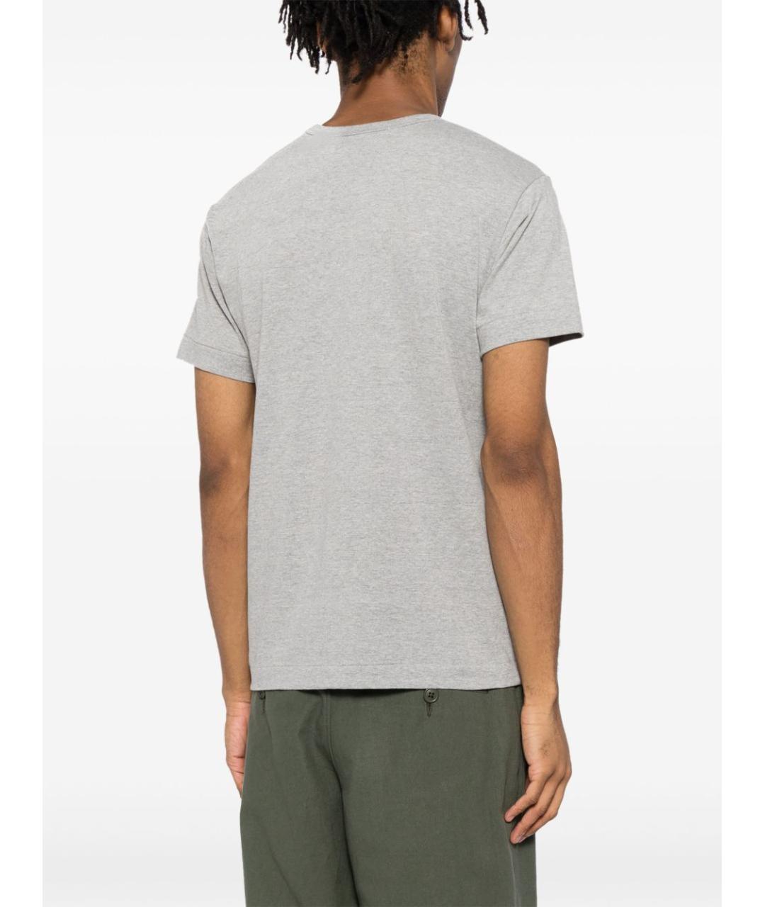 COMME DES GARÇONS Серая хлопковая футболка, фото 6