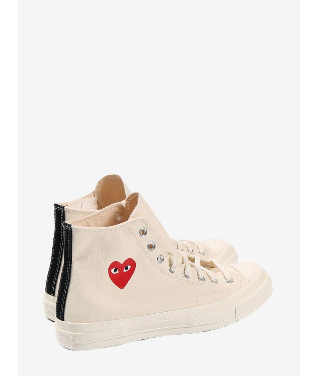 COMME DES GARÇONS Бежевые текстильные высокие кроссовки / кеды, фото 4