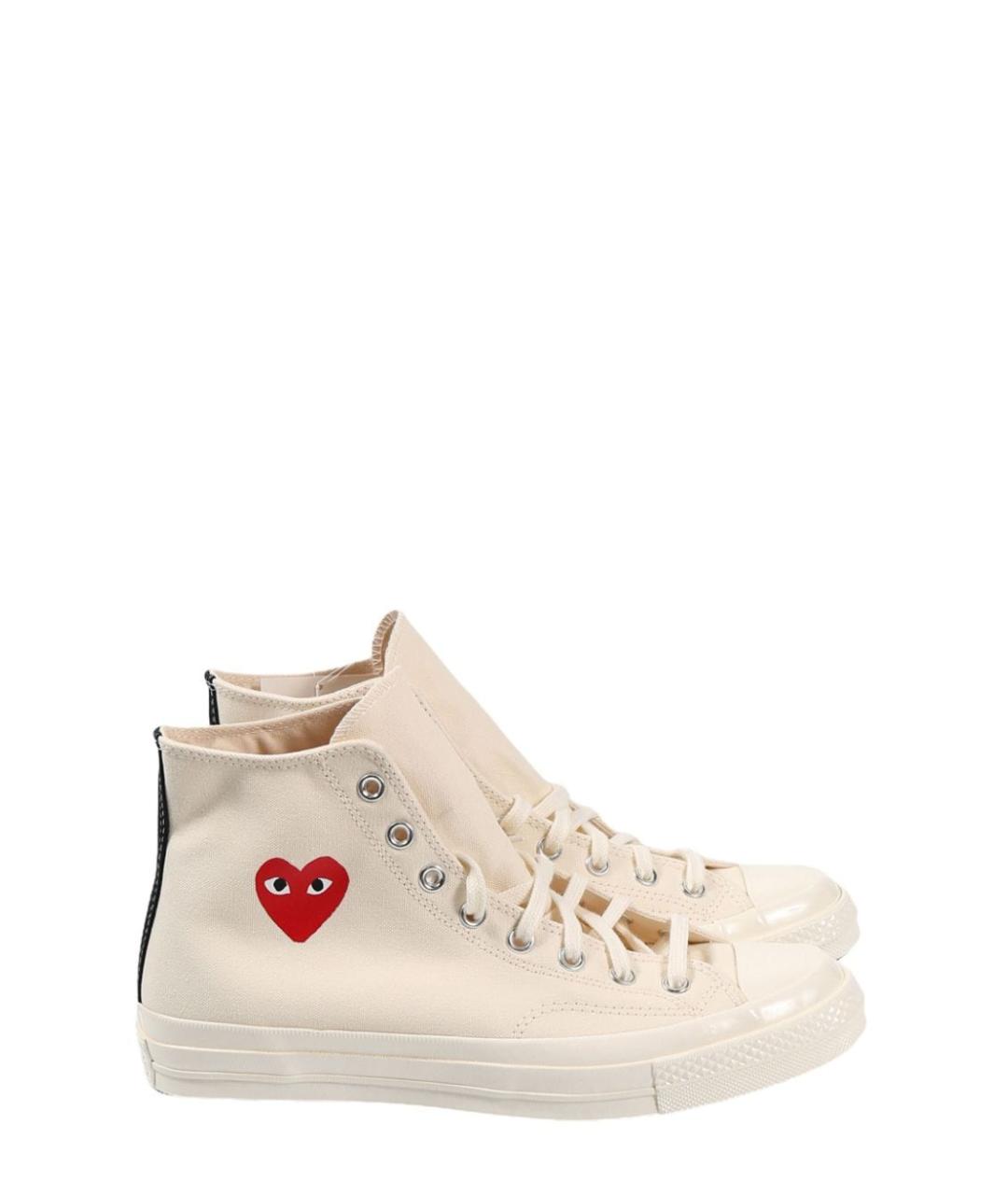 COMME DES GARÇONS Бежевые текстильные высокие кроссовки / кеды, фото 2