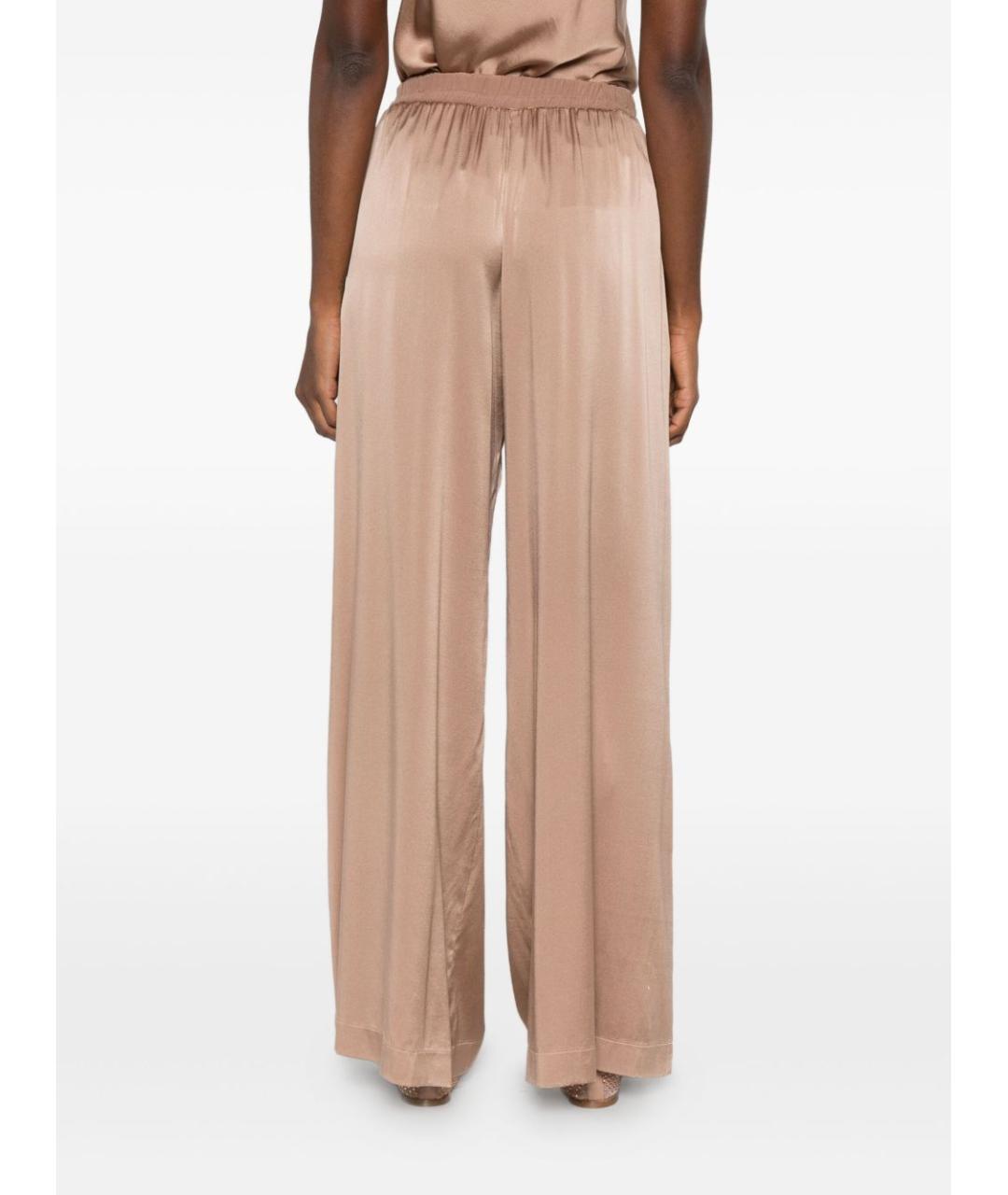 FORTE FORTE Коричневые шелковые прямые брюки, фото 3