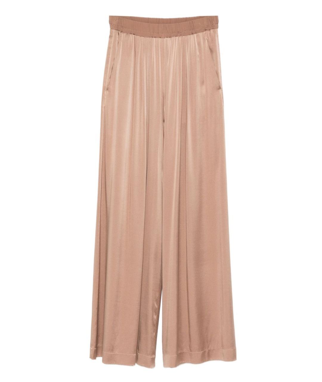 FORTE FORTE Коричневые шелковые прямые брюки, фото 1