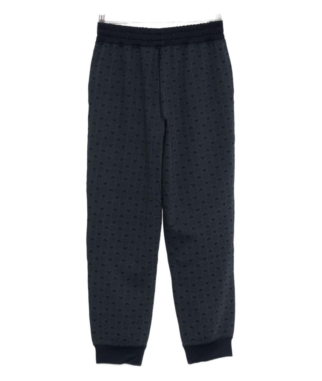 EMPORIO ARMANI Синие хлопковые повседневные брюки, фото 2