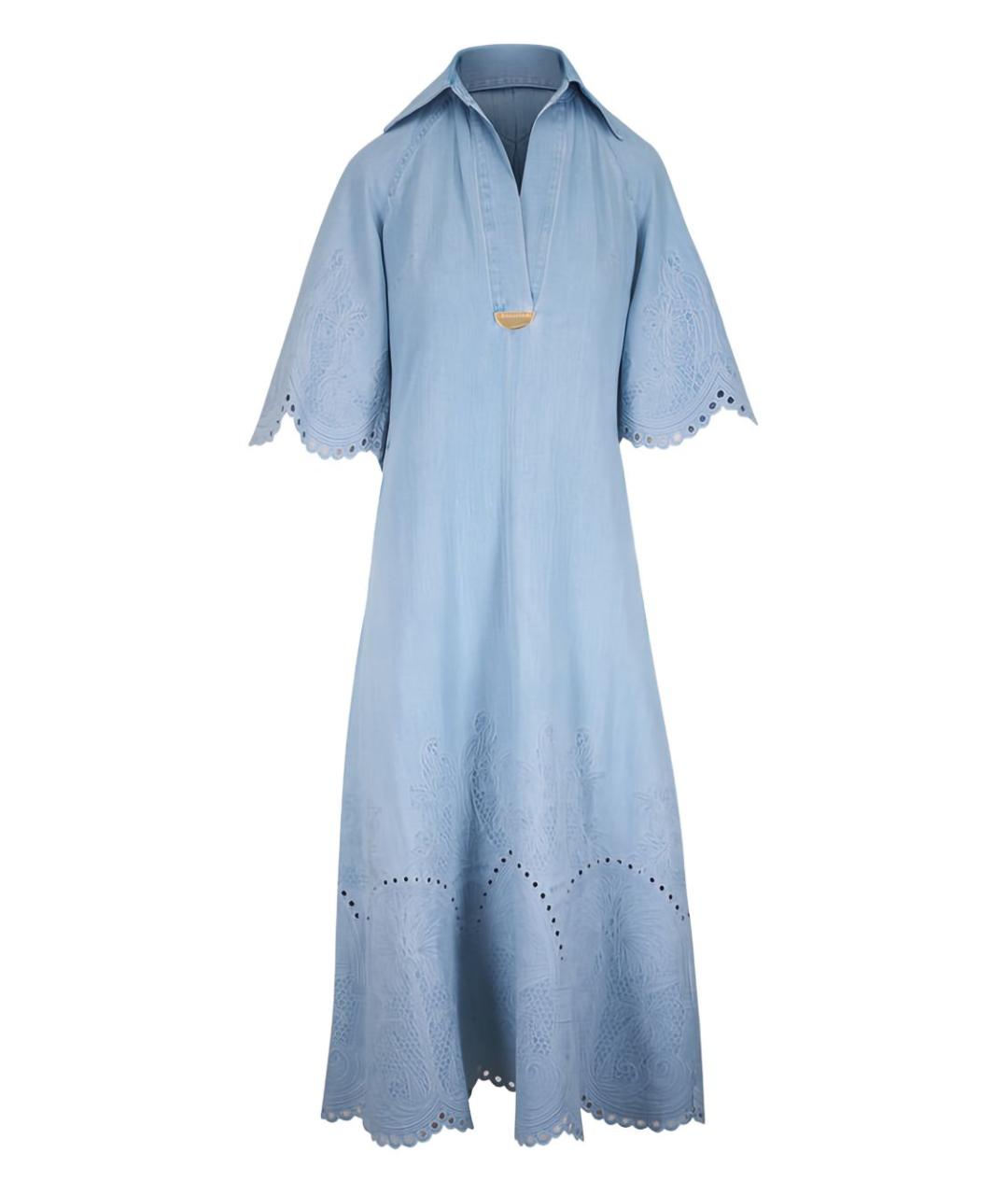 ZIMMERMANN Голубое хлопковое повседневное платье, фото 1