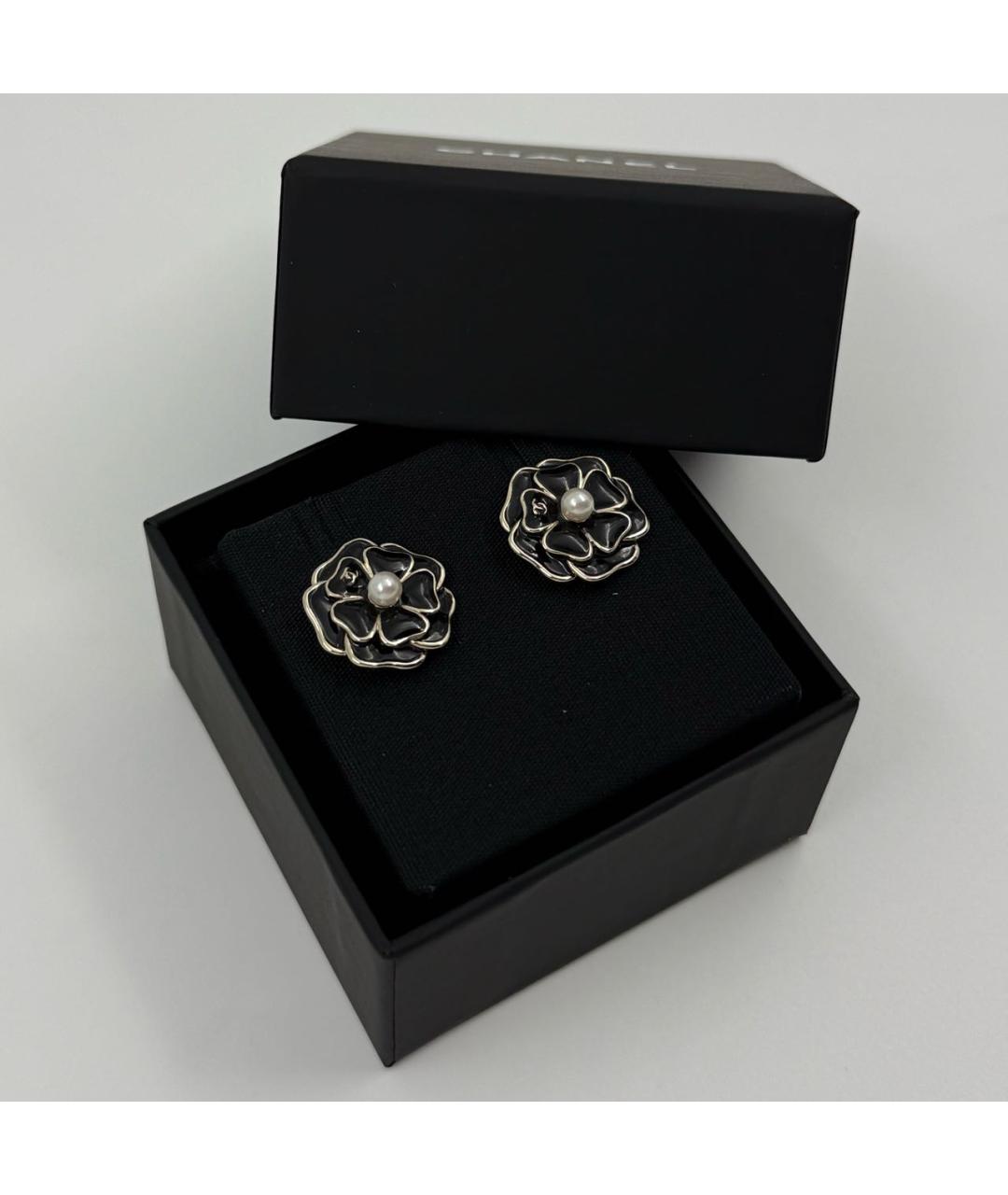 CHANEL Черные металлические серьги, фото 4