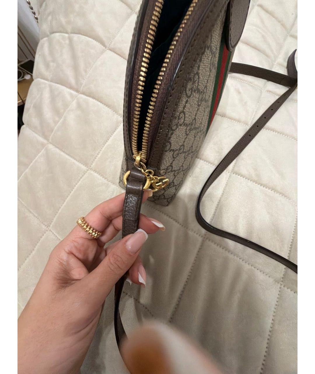 GUCCI Антрацитовая кожаная сумка через плечо, фото 5