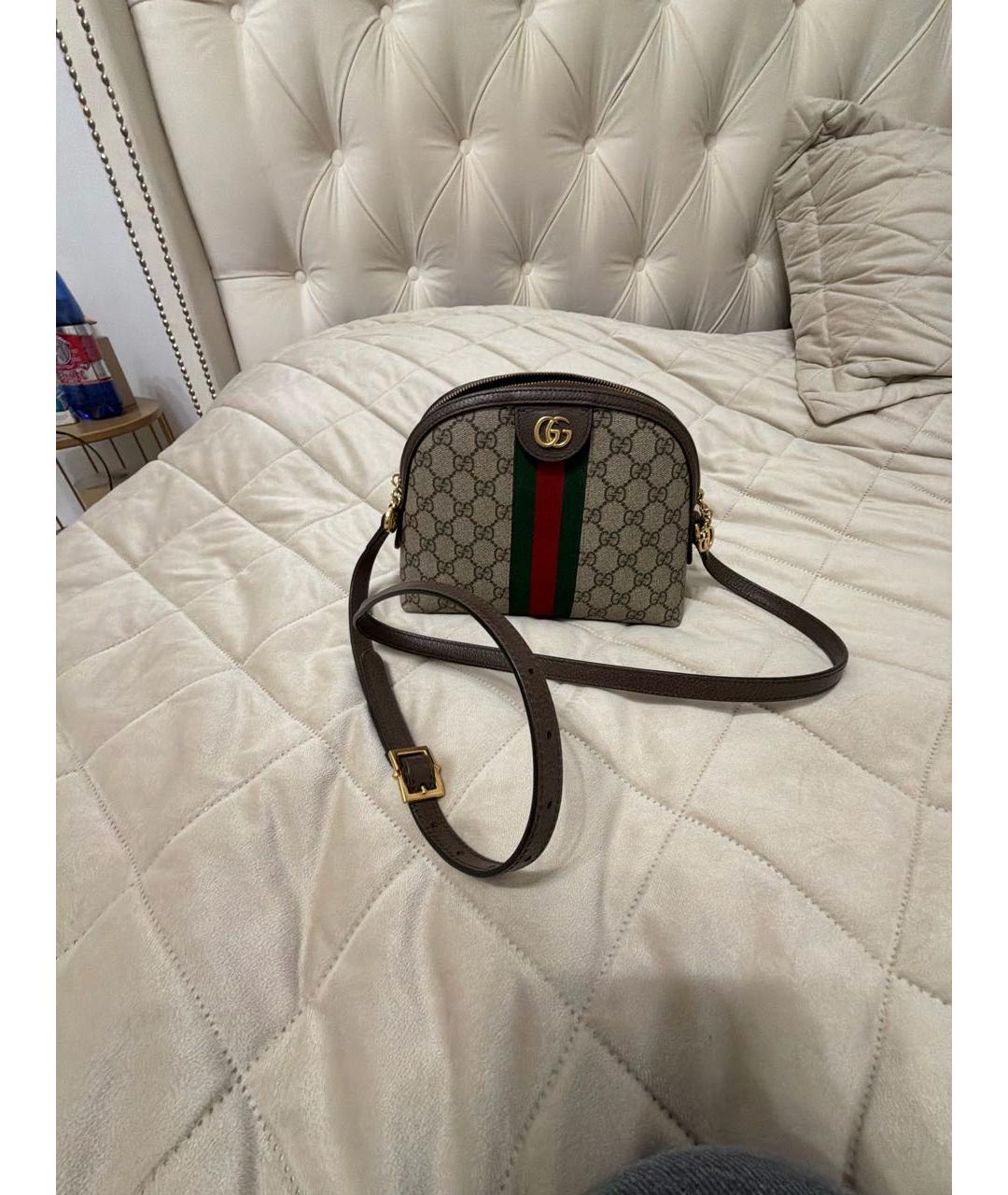 GUCCI Антрацитовая кожаная сумка через плечо, фото 7