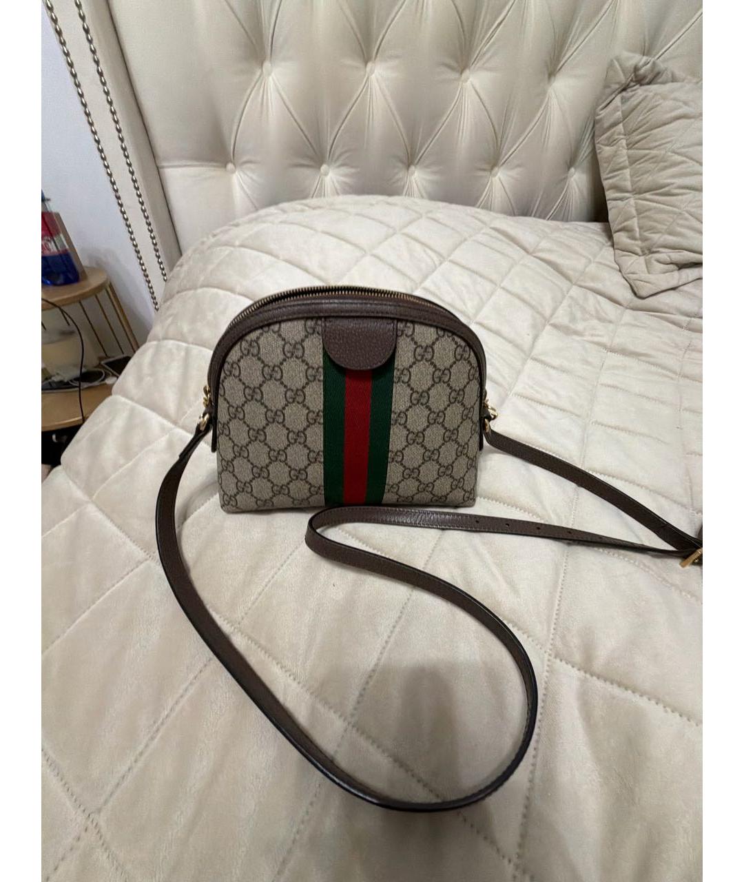 GUCCI Антрацитовая кожаная сумка через плечо, фото 3