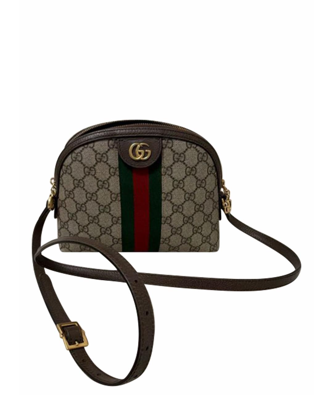GUCCI Антрацитовая кожаная сумка через плечо, фото 1