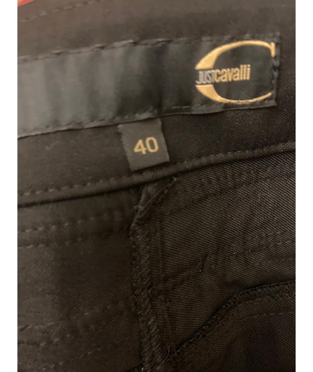 ROBERTO CAVALLI Черные хлопко-эластановые бриджи, фото 3