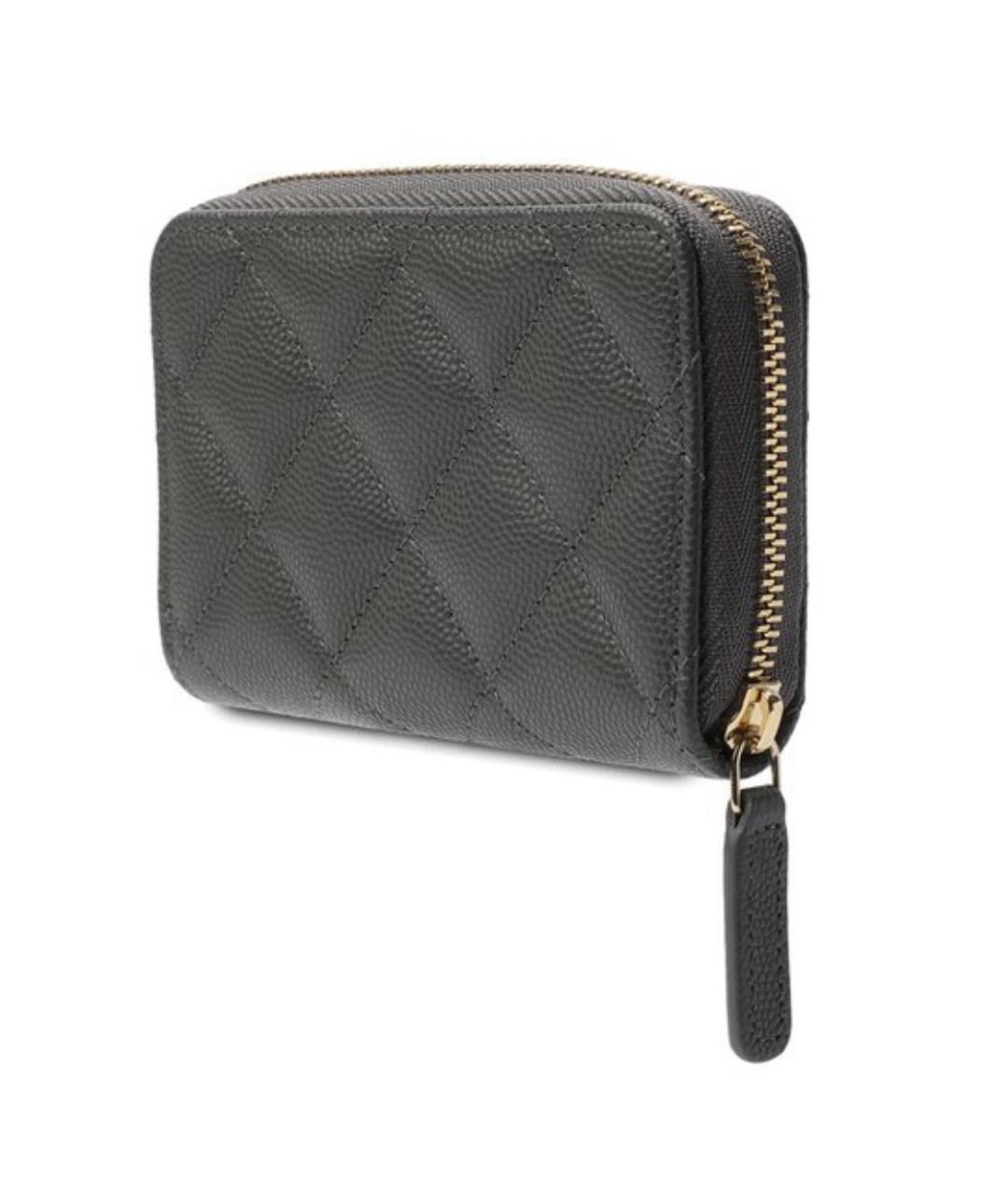 CHANEL Антрацитовый кожаный кошелек, фото 2