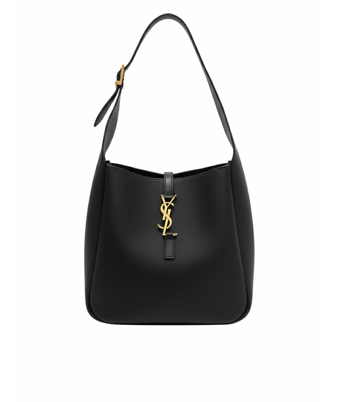 SAINT LAURENT Черная кожаная сумка с короткими ручками, фото 1