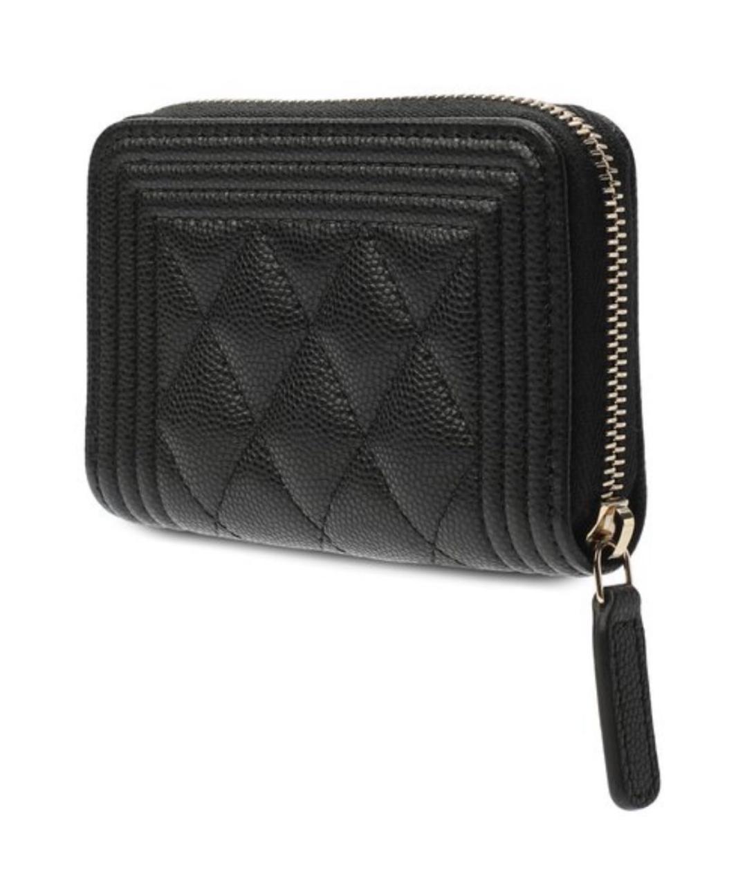 CHANEL Черный кожаный кошелек, фото 3