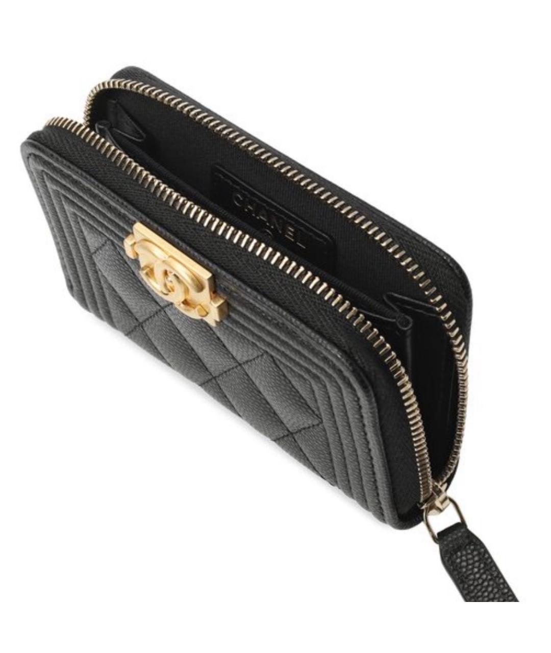 CHANEL Черный кожаный кошелек, фото 2