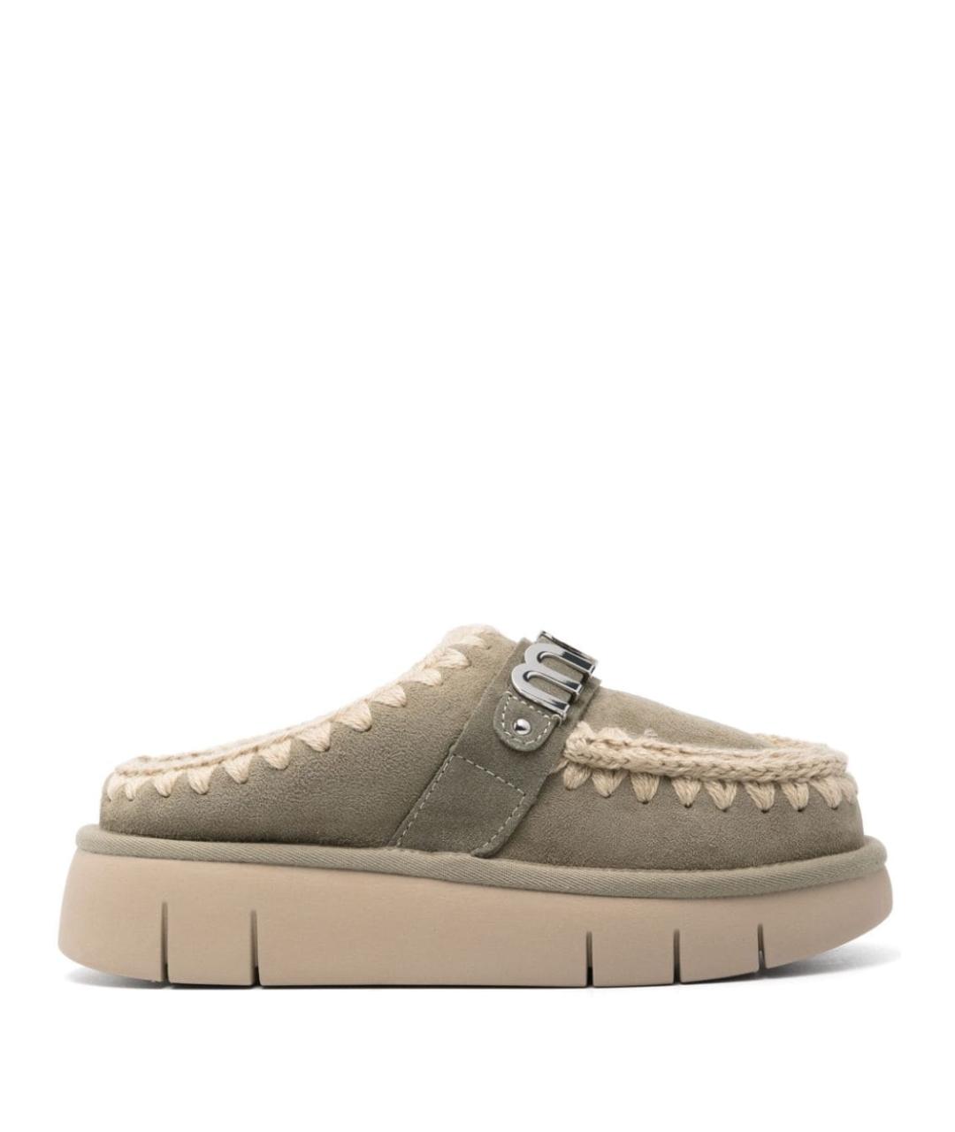 MOU Серые замшевые мюли, фото 1