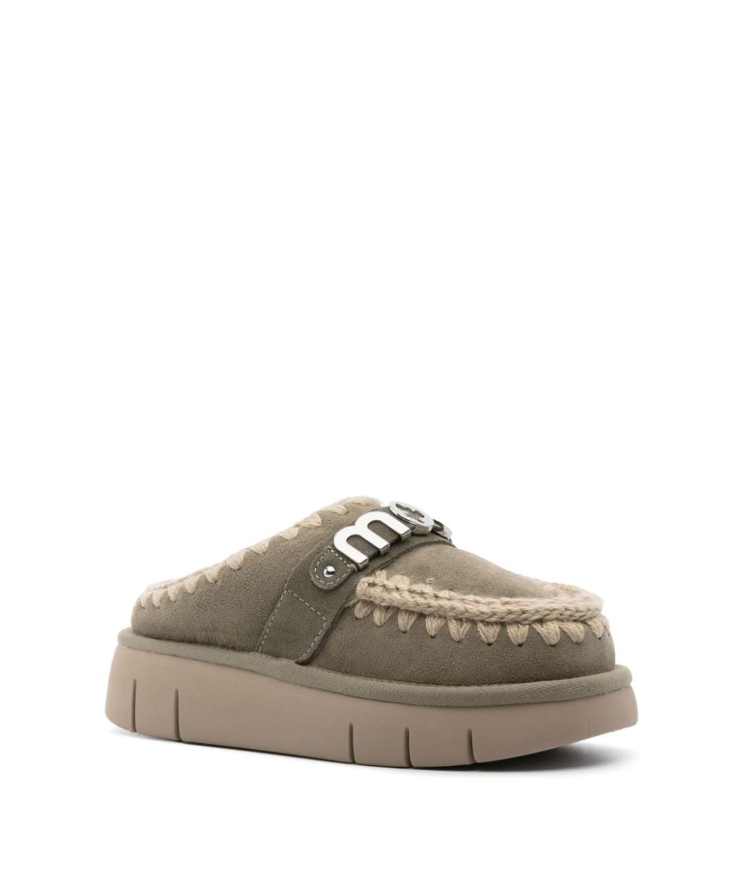 MOU Серые замшевые мюли, фото 4