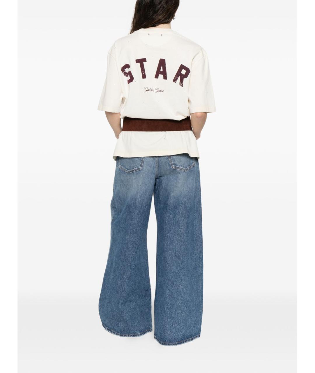 GOLDEN GOOSE DELUXE BRAND Белая хлопковая футболка, фото 2