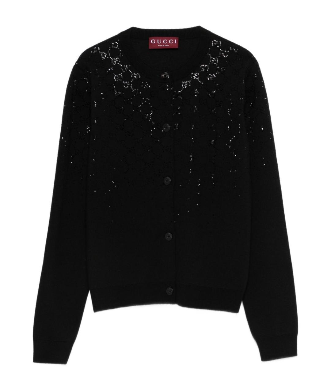 GUCCI Черный шерстяной кардиган, фото 1