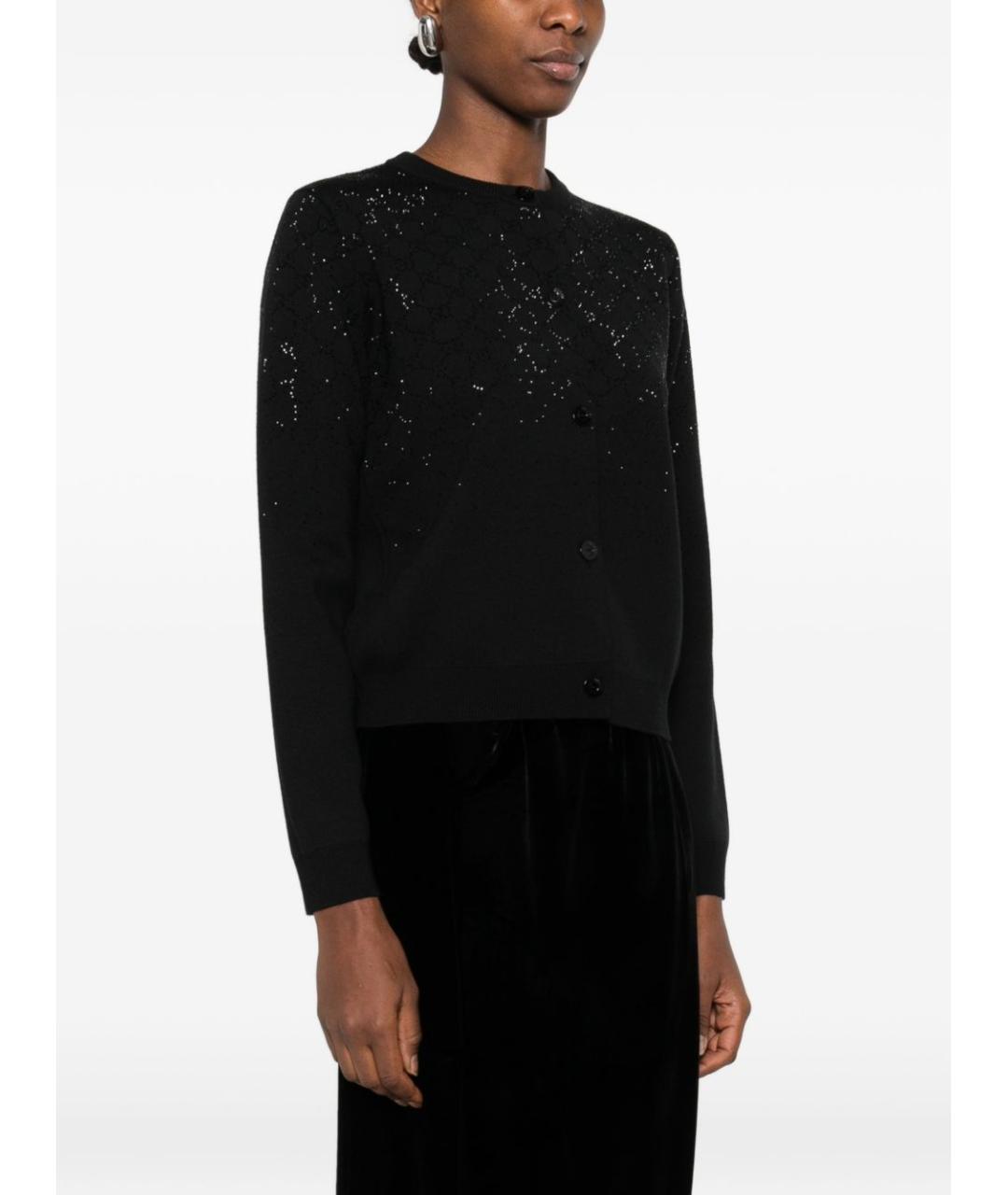 GUCCI Черный шерстяной кардиган, фото 2