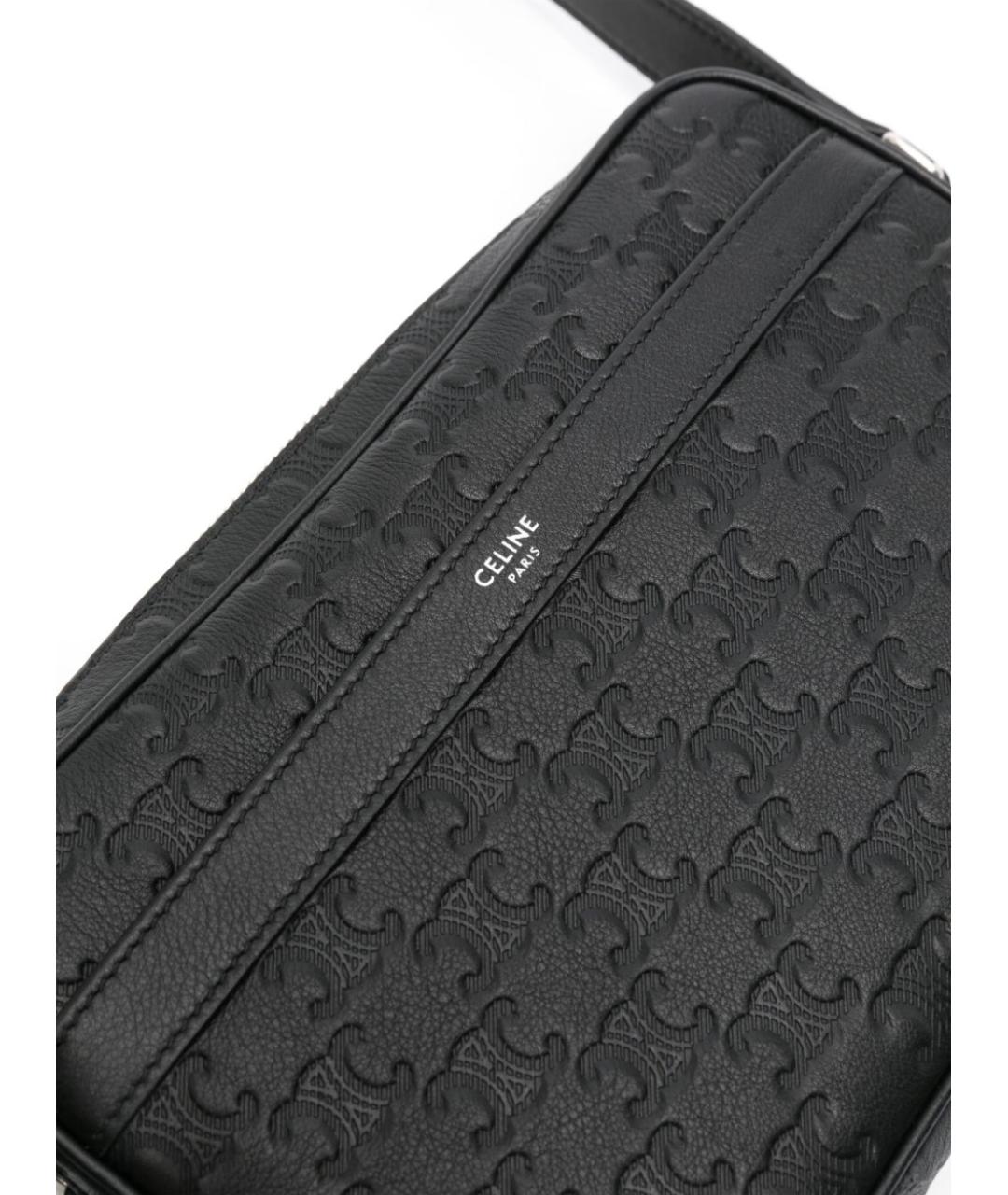 CELINE Черная кожаная сумка на плечо, фото 5