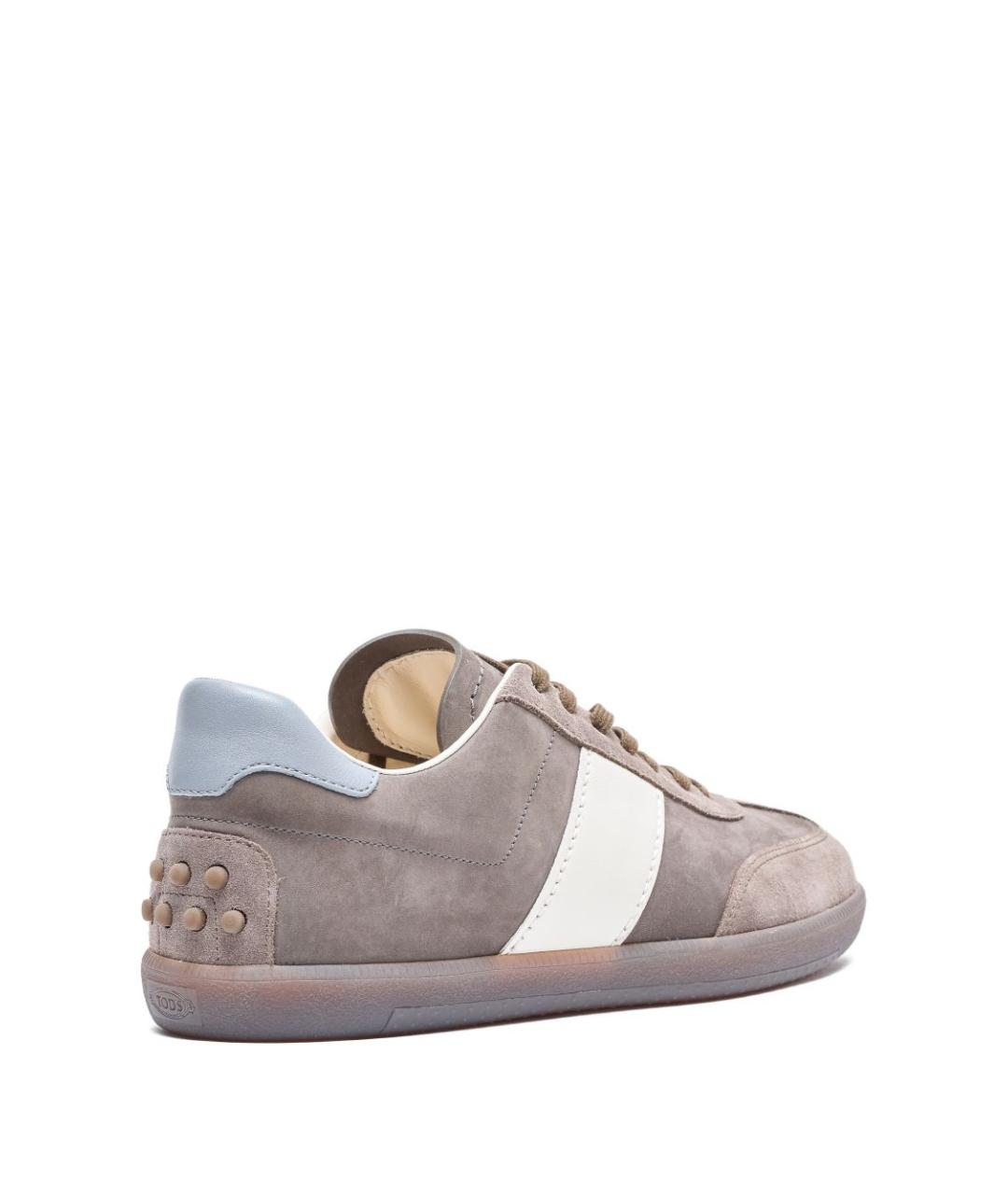 TOD'S Серые замшевые низкие кроссовки / кеды, фото 2