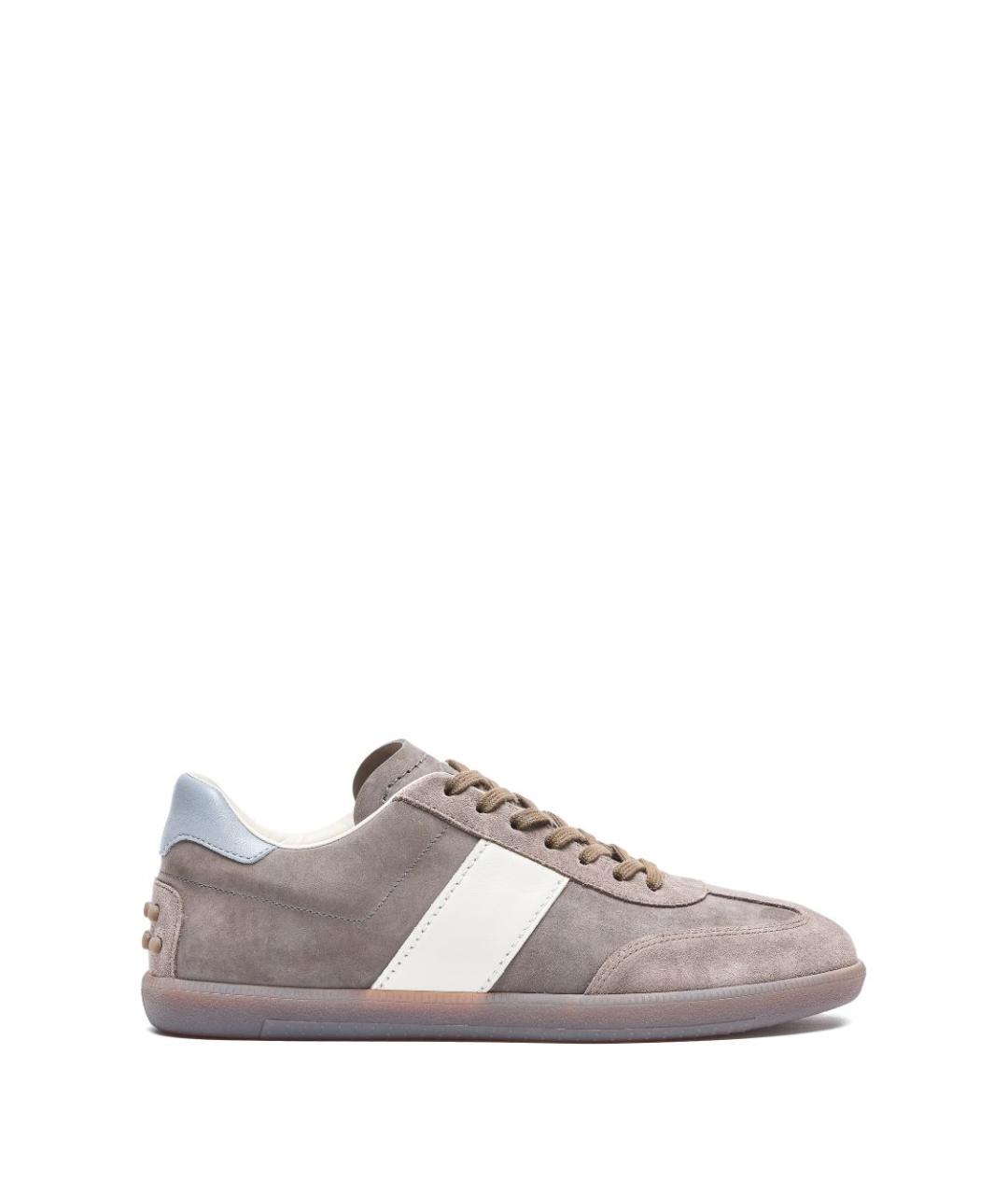 TOD'S Серые замшевые низкие кроссовки / кеды, фото 1