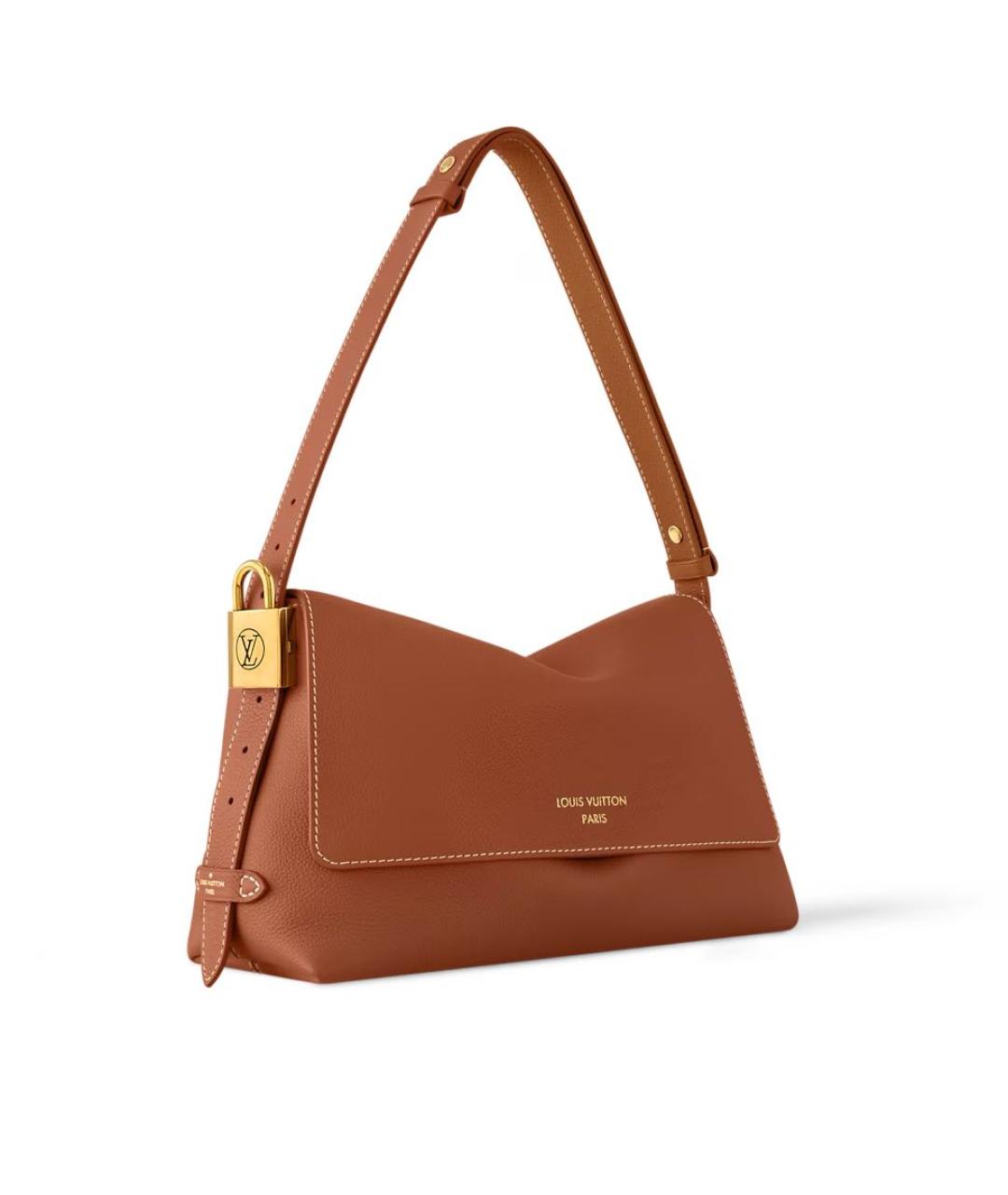 LOUIS VUITTON Коричневая кожаная сумка через плечо, фото 2