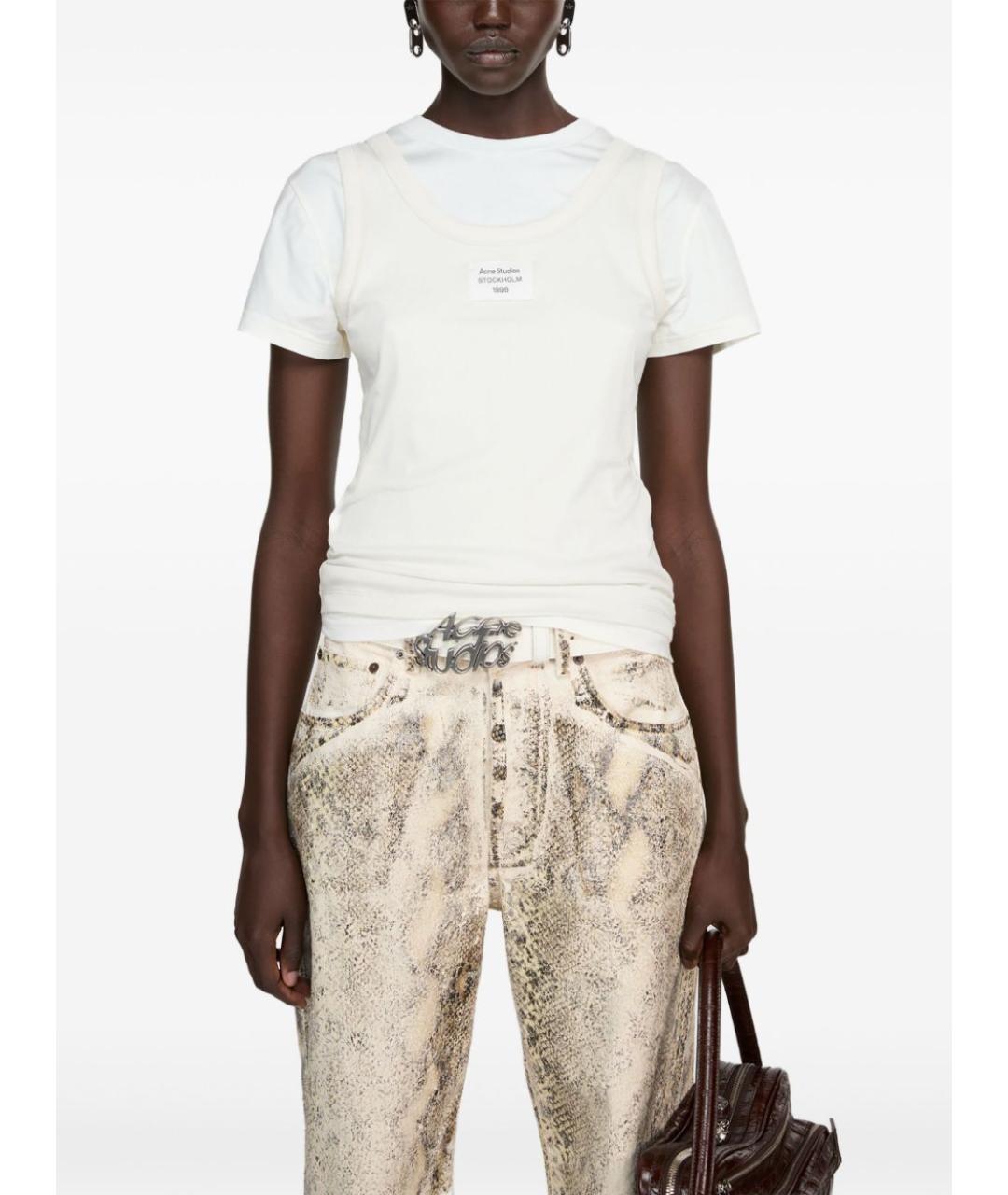 ACNE STUDIOS Белая хлопковая футболка, фото 3