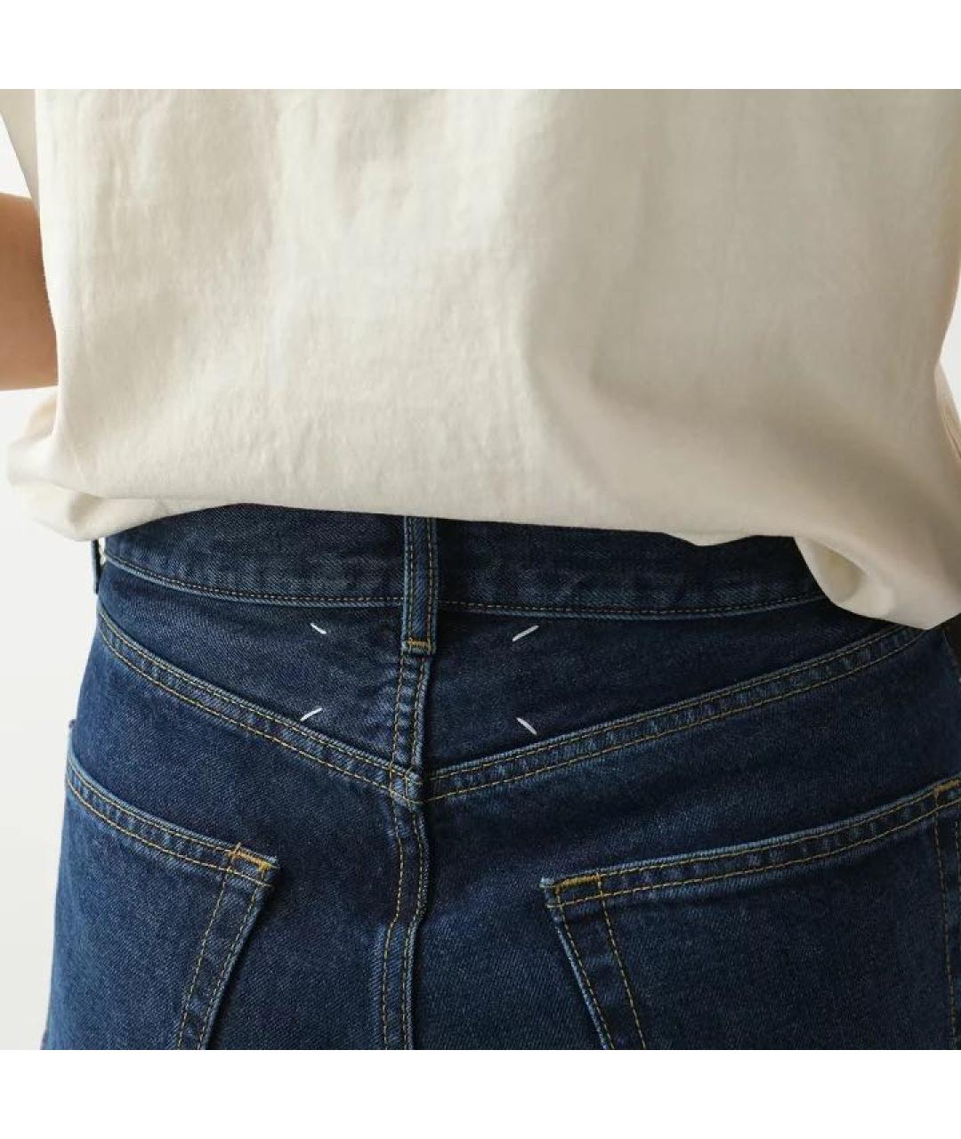 MAISON MARGIELA Синие хлопковые прямые джинсы, фото 4