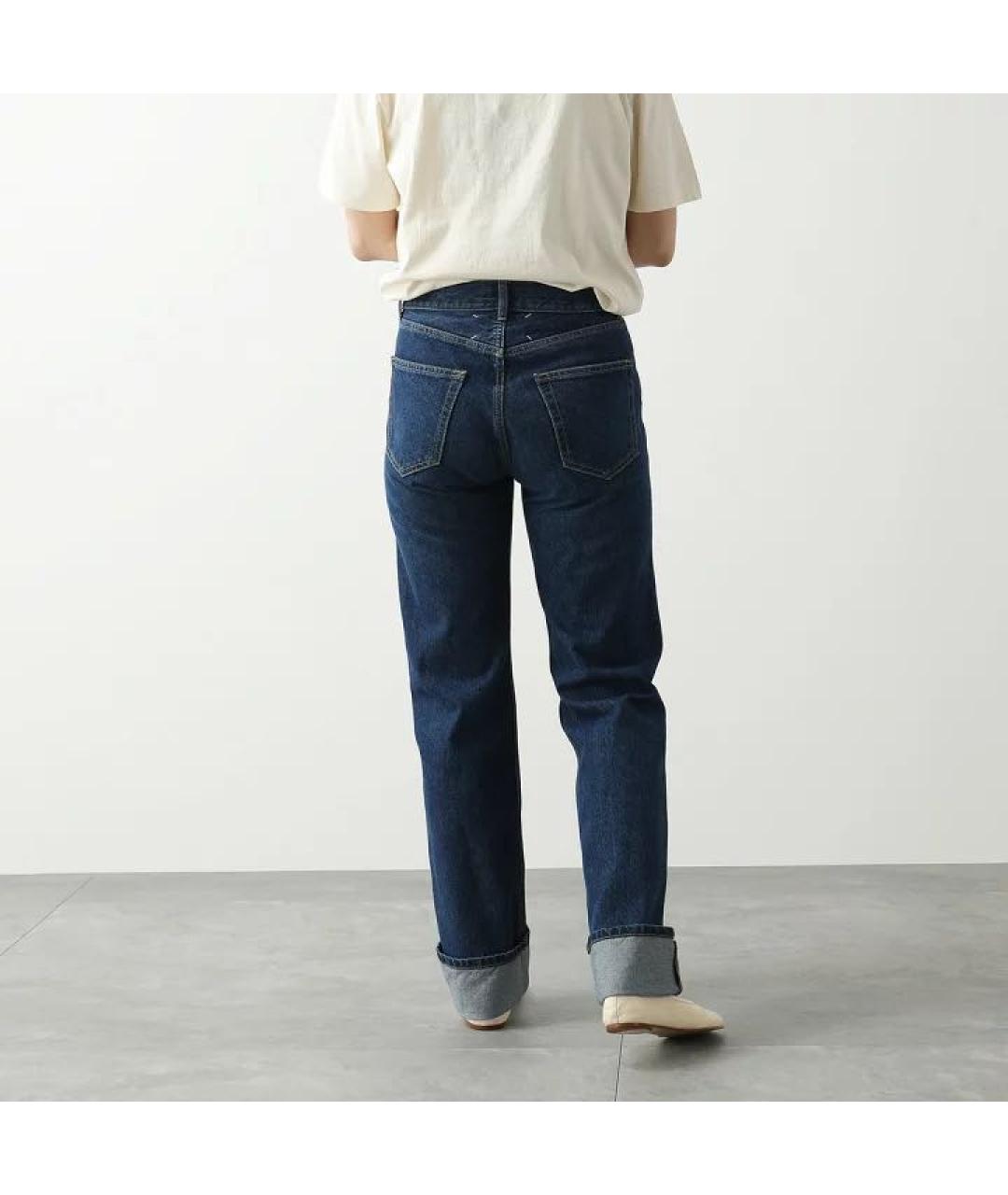 MAISON MARGIELA Синие хлопковые прямые джинсы, фото 2